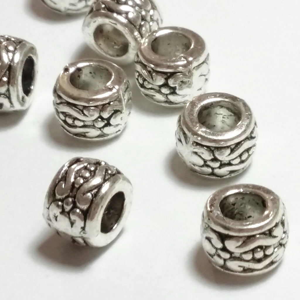 Tribal Donut Antique Silver 7x5mm - 10pcs