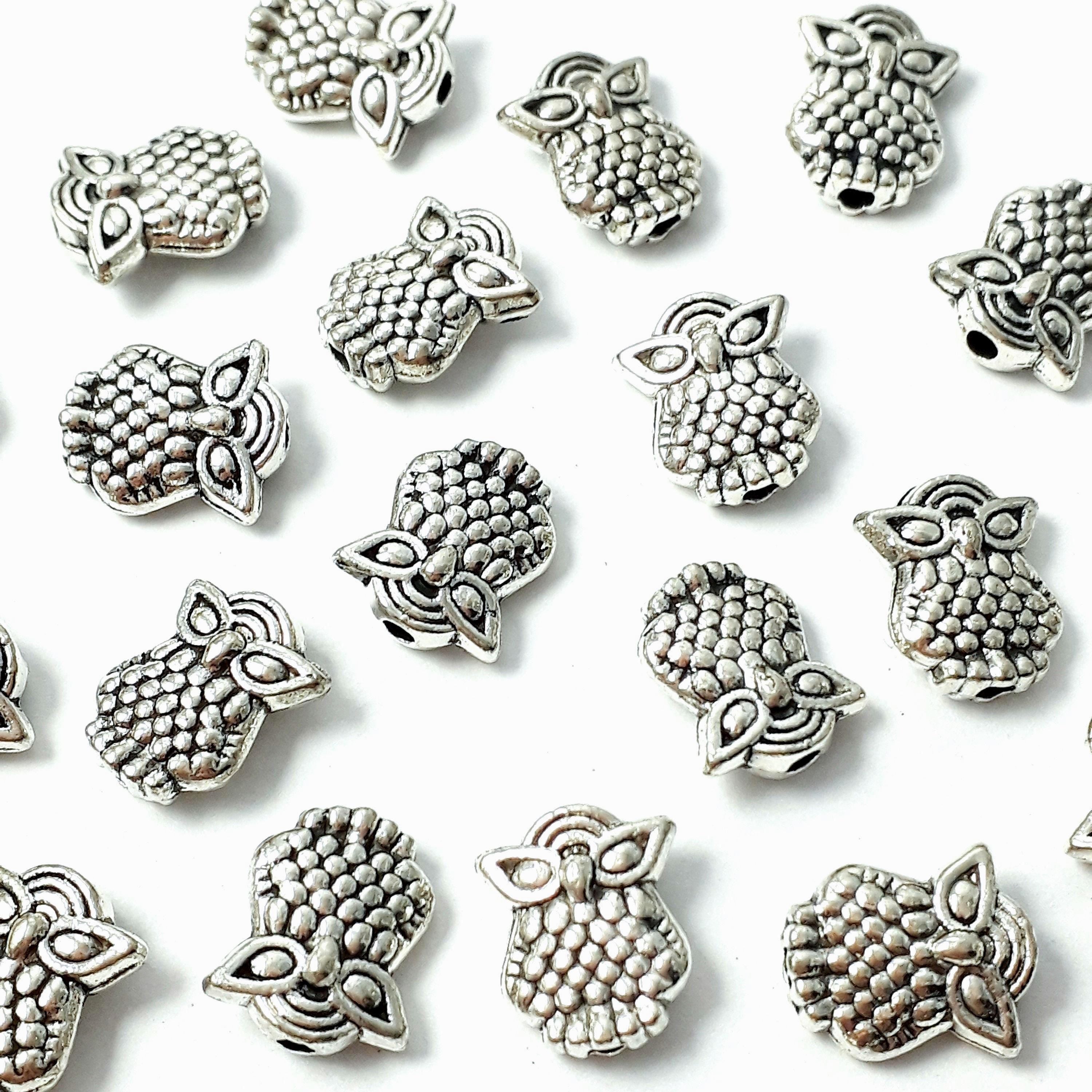 Owl Antique Silver 10x9mm - 10pcs
