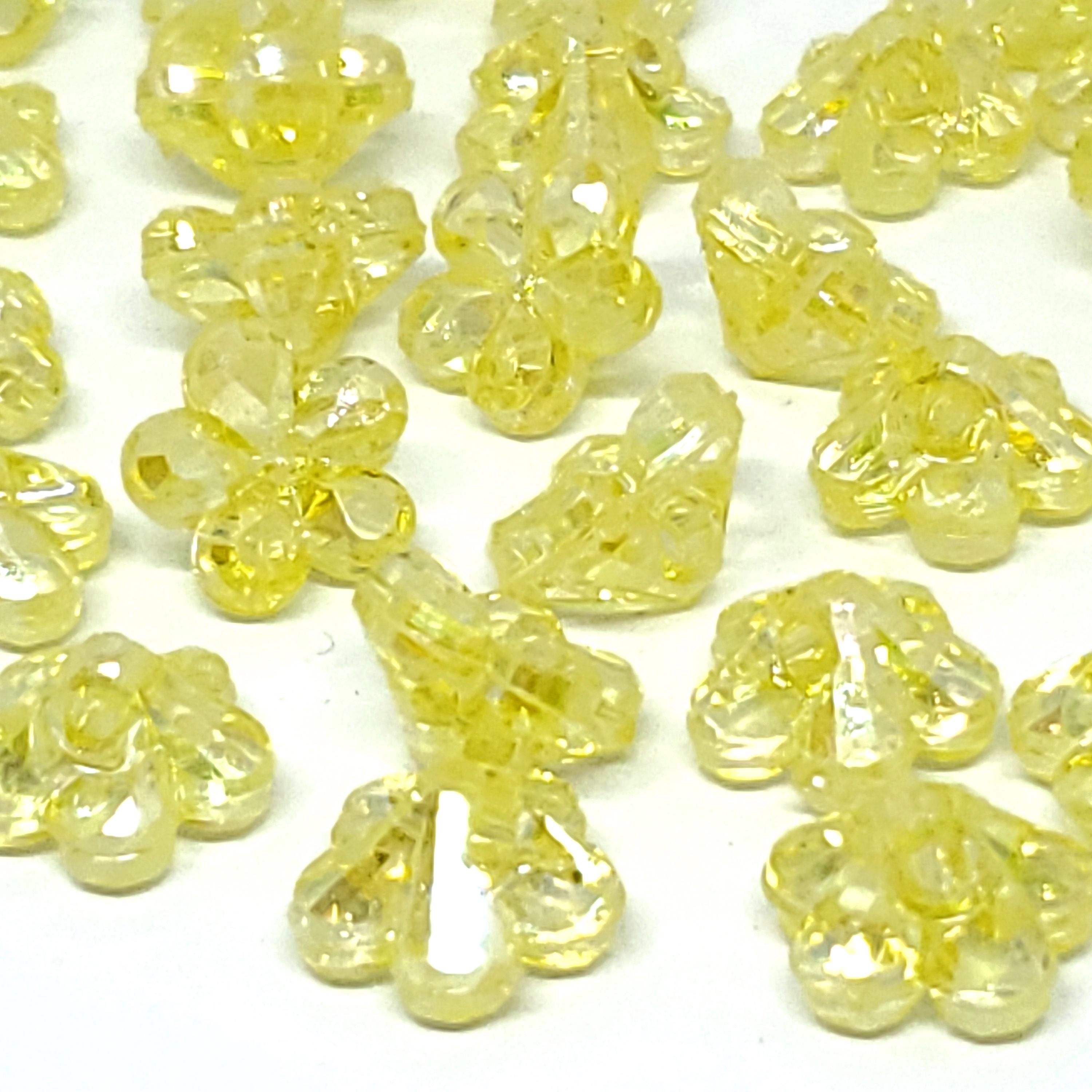 Yellow AB Bell Flower Acrylic 12mm - 50pcs