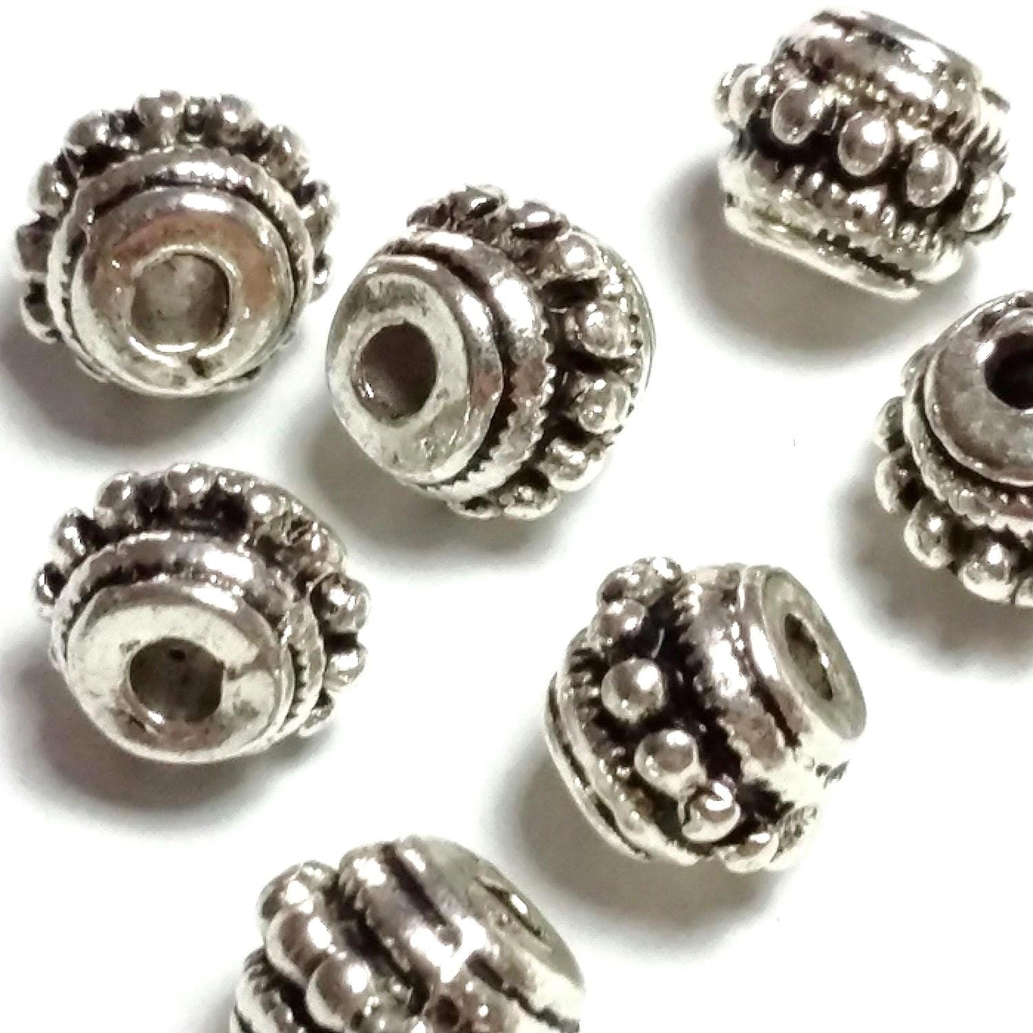 Rondelle Spacers Antique Silver 7x7mm - 10pcs