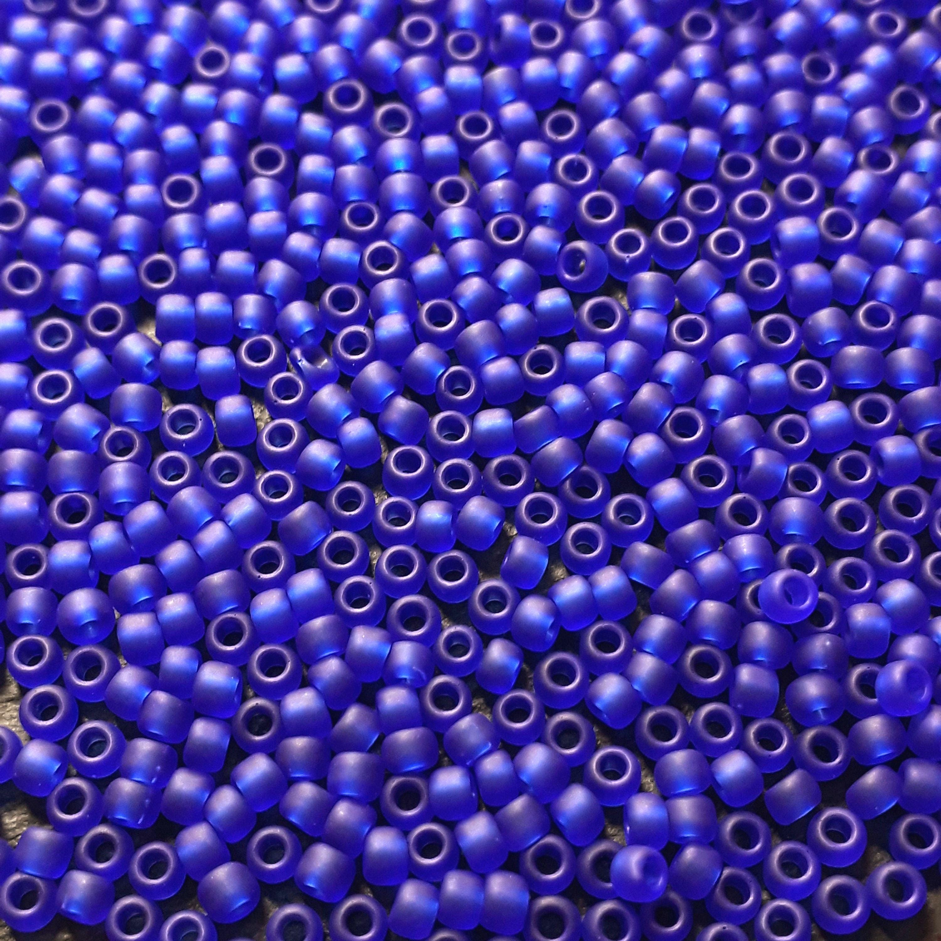 Transparent-Frosted Dk Sapphire TOHO Seed Glass 11/0 - 10g