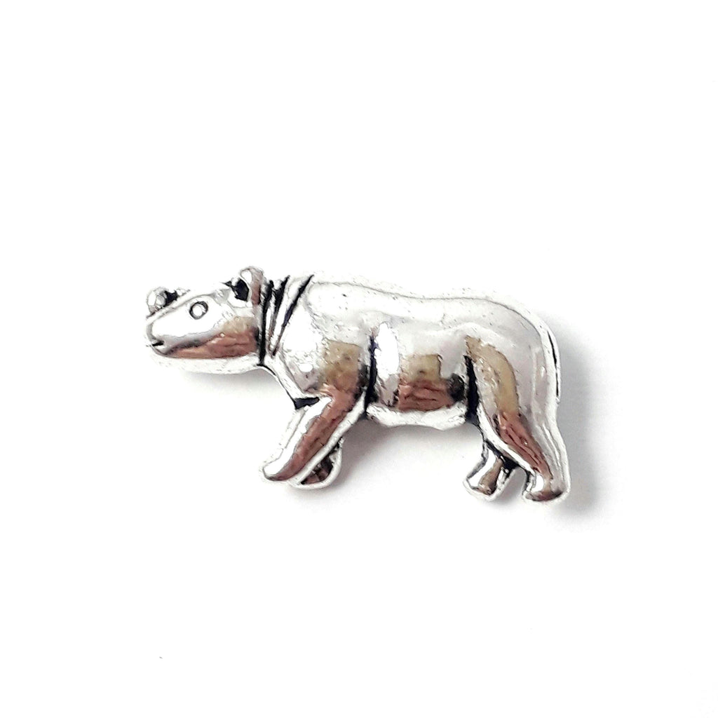 Rhino Antique Silver 19x10mm - 6pcs