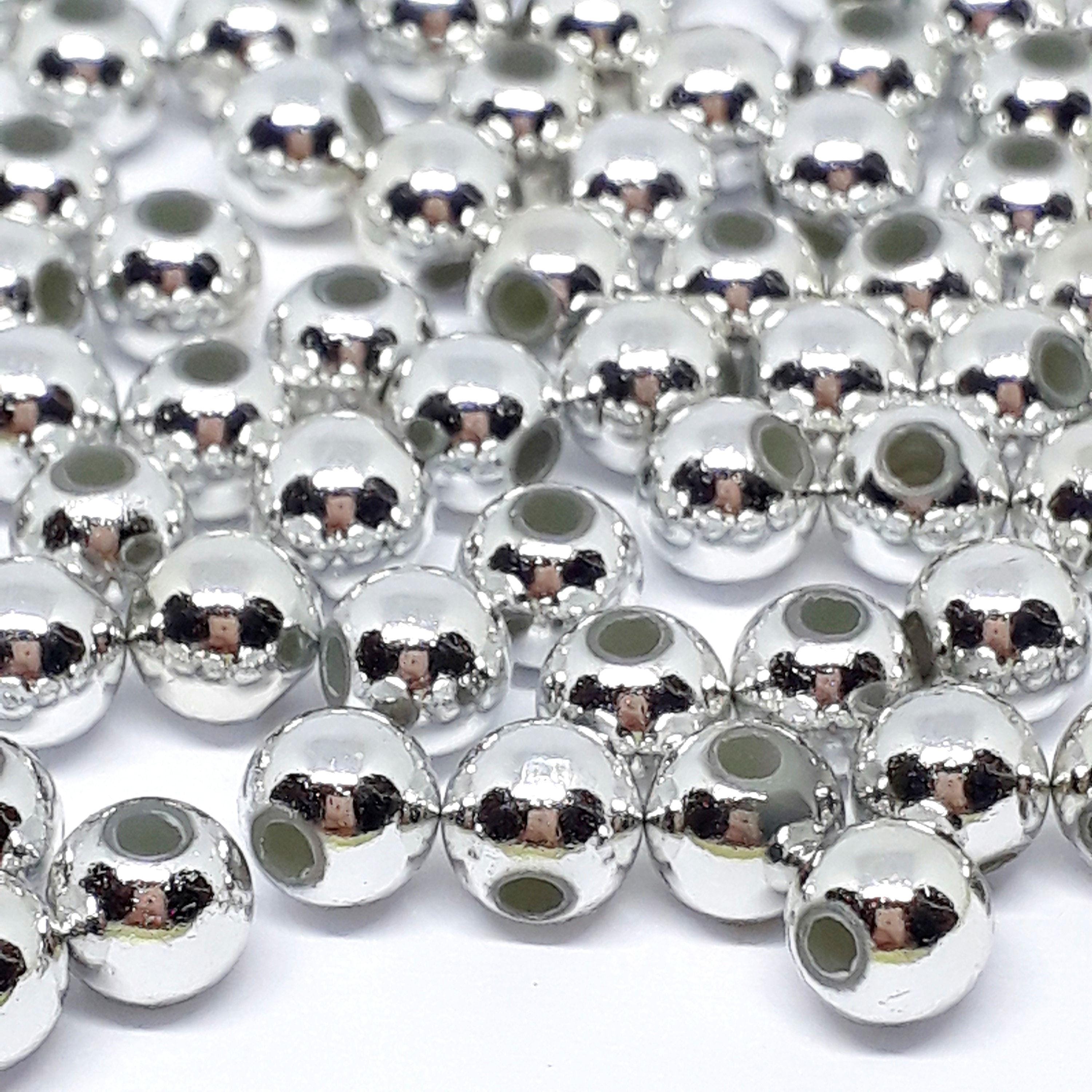 Silver Tone Acrylic Round 5mm - 11g