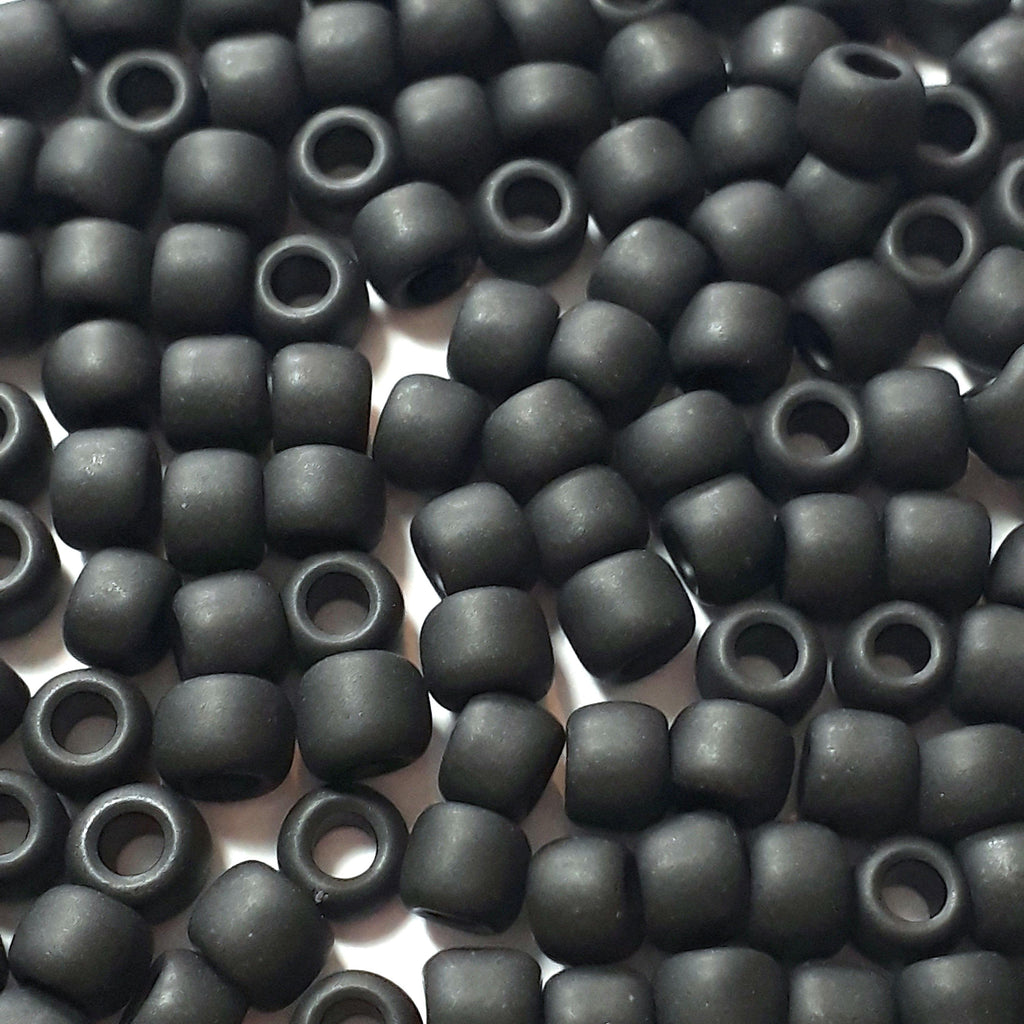 Opaque Jet Black Frosted TOHO Seed Glass 6/0 - 10g