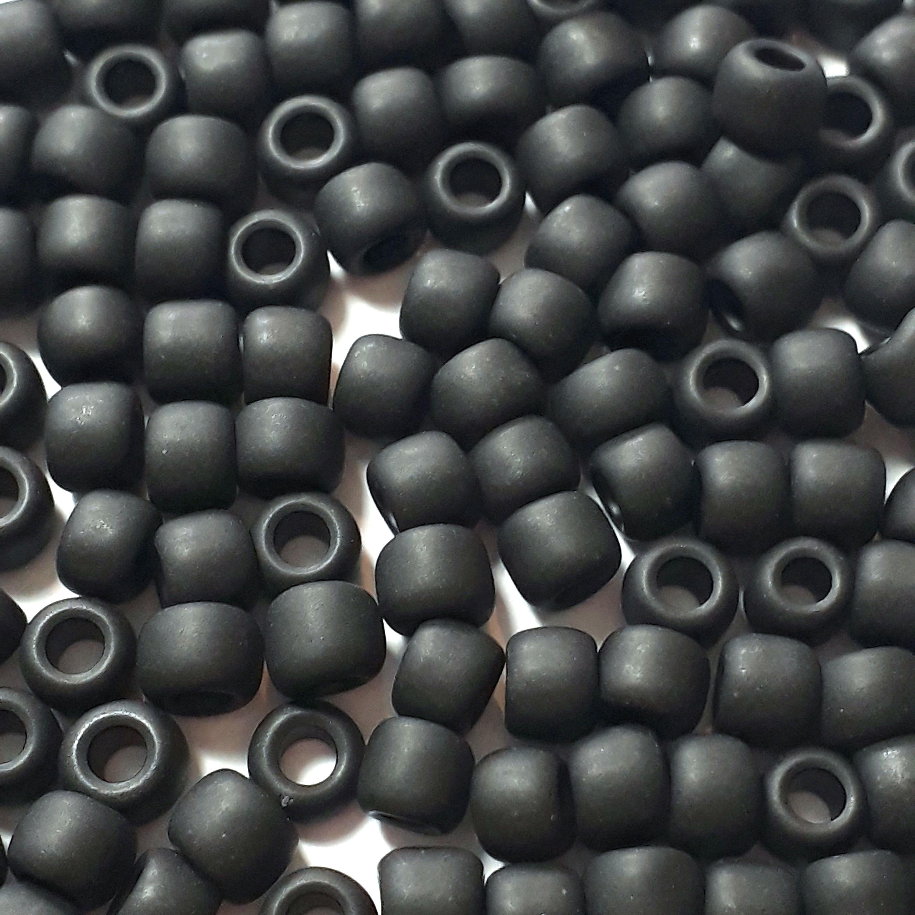 Opaque Jet Black Frosted TOHO Seed Glass 6/0 - 10g