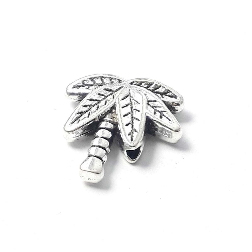 Palm Tree Antique Silver 14x14mm - 10pcs