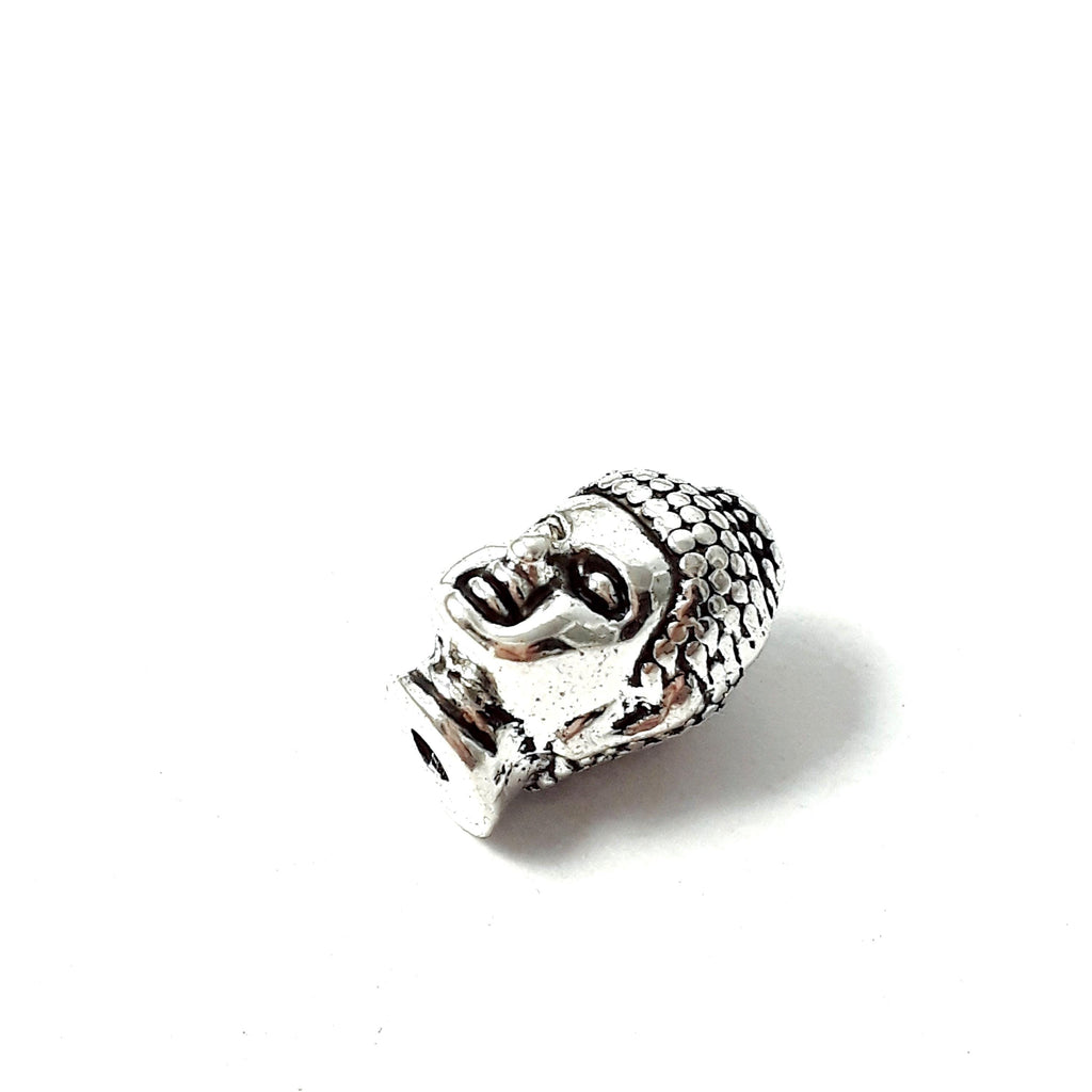Silver Buddha Head 13x8mm - 6pcs