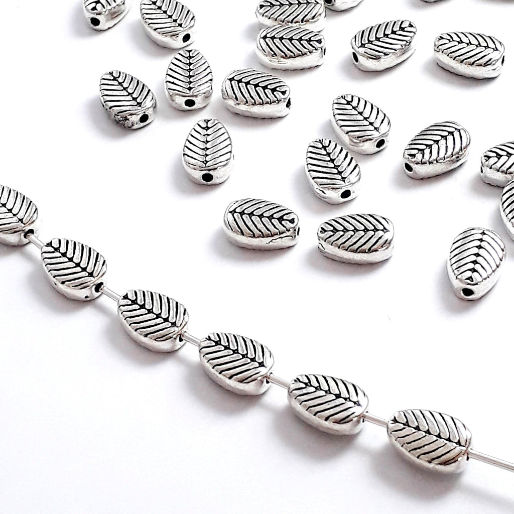 Leaf Antique Silver 8x6mm - 20pcs