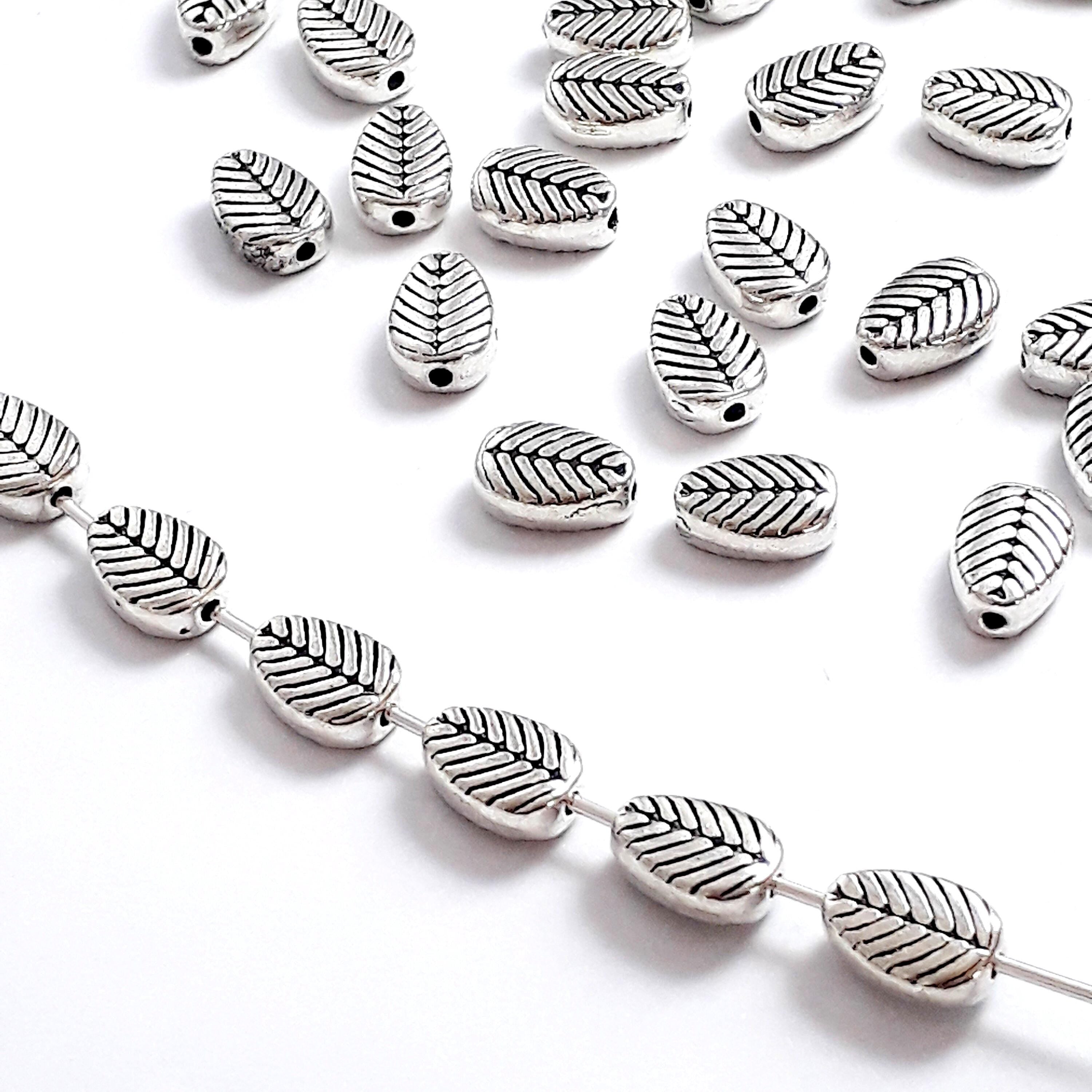 Leaf Antique Silver 8x6mm - 20pcs