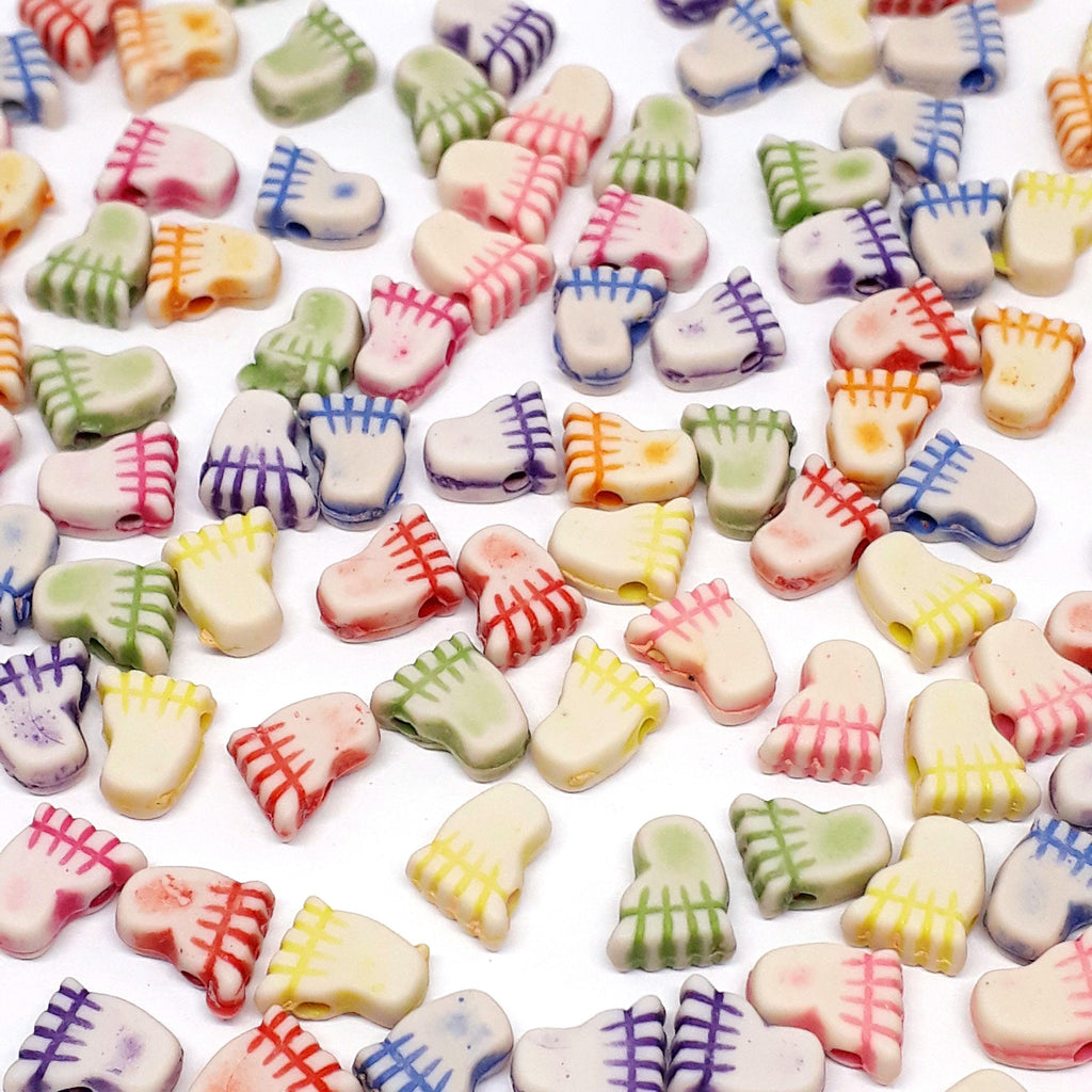 Acrylic Foot Mixed Colour 7x6mm - 200pcs