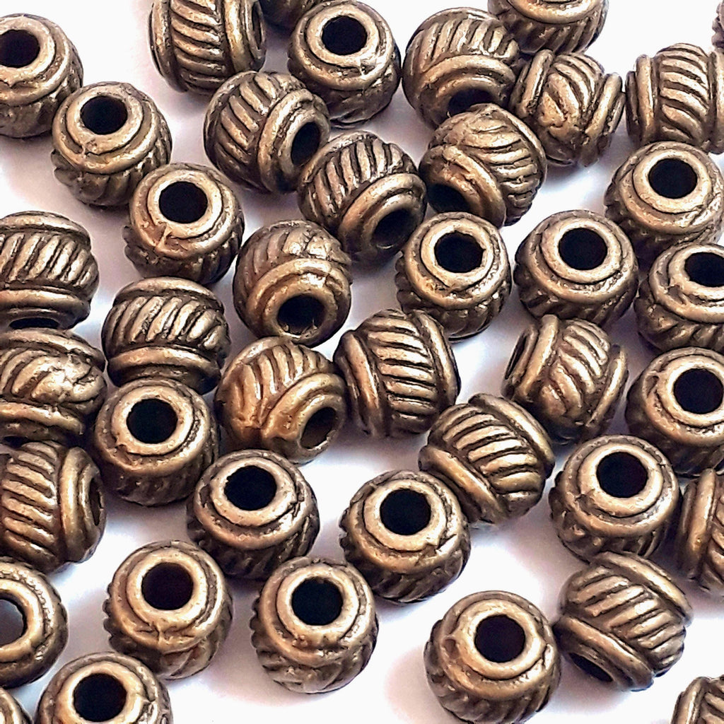 Striped Rondelle Antique Bronze 6x5mm - 20pcs