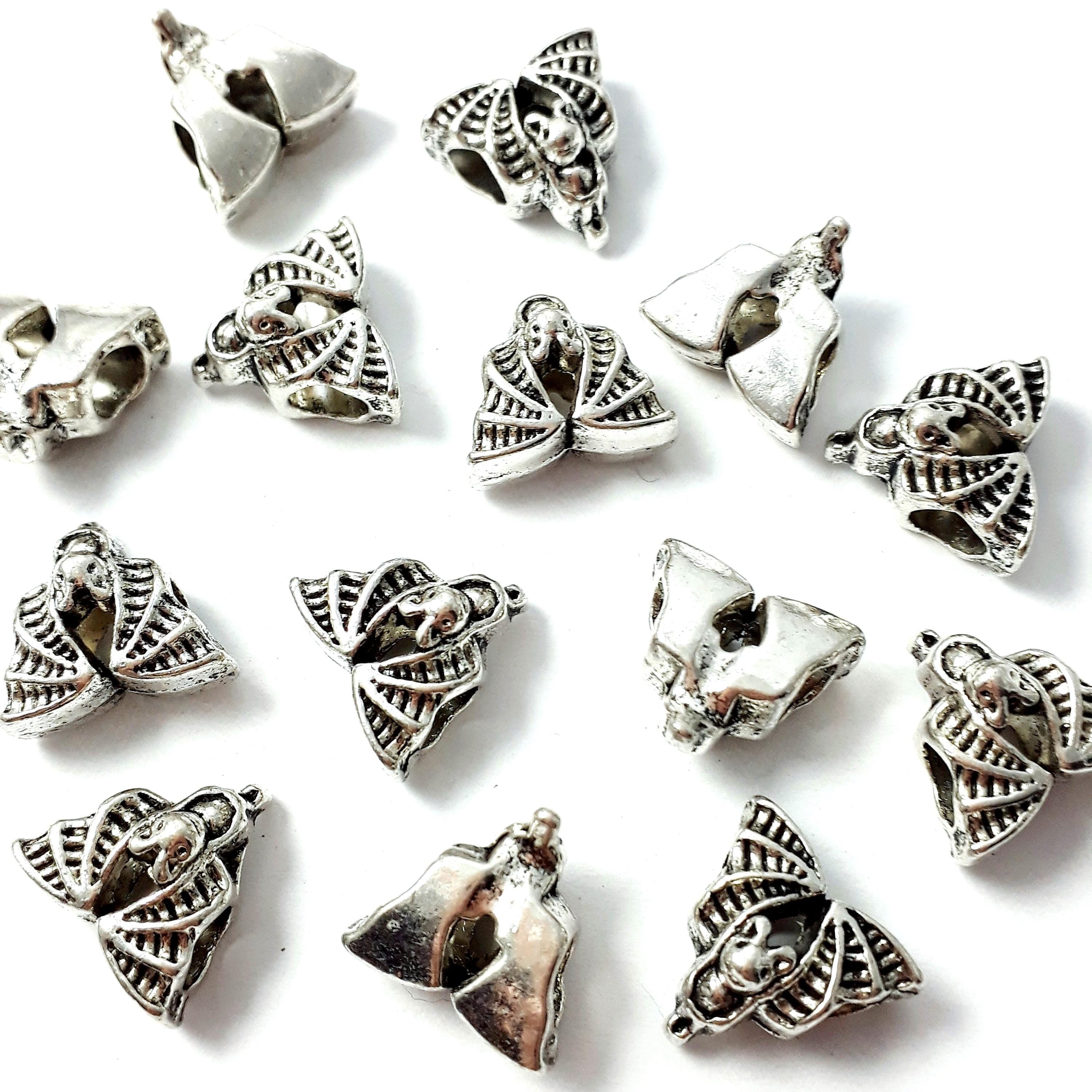 Bat Antique Silver 13x12mm - 4pcs