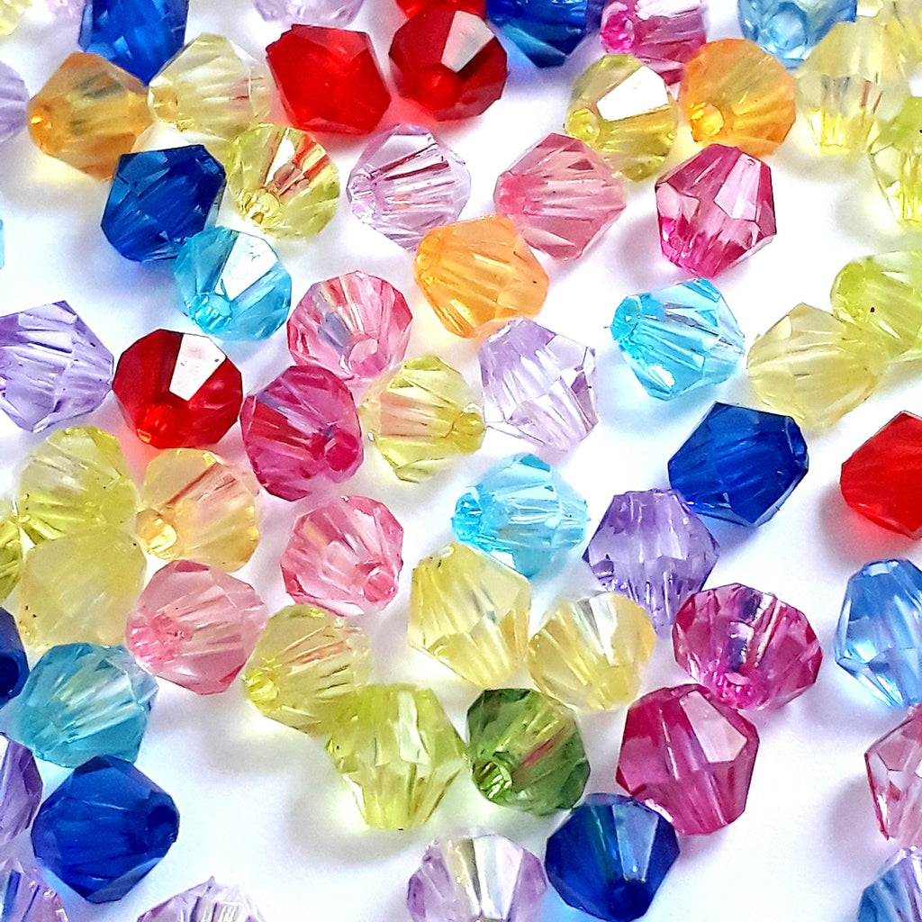 Mixed Colour Acrylic Faceted Bicone 5mm - 200pcs