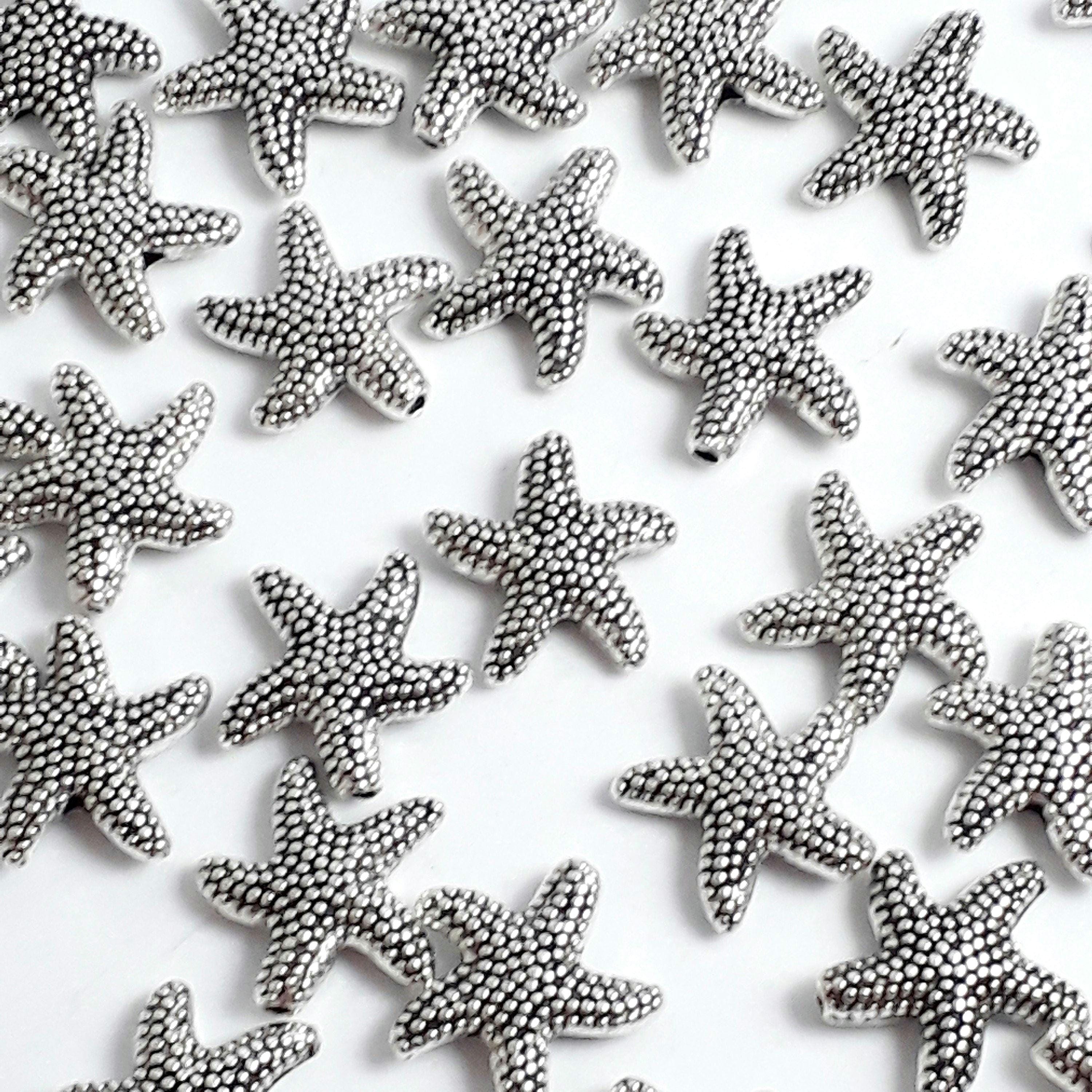 Starfish Antique Silver 14mm - 10pcs