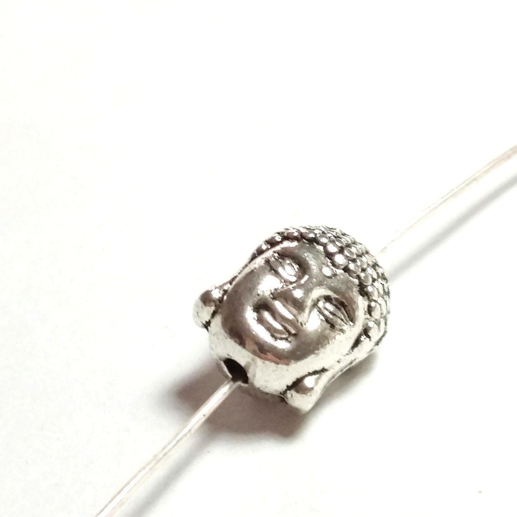 Buddha Head Antique Silver 11x9mm - 6pcs