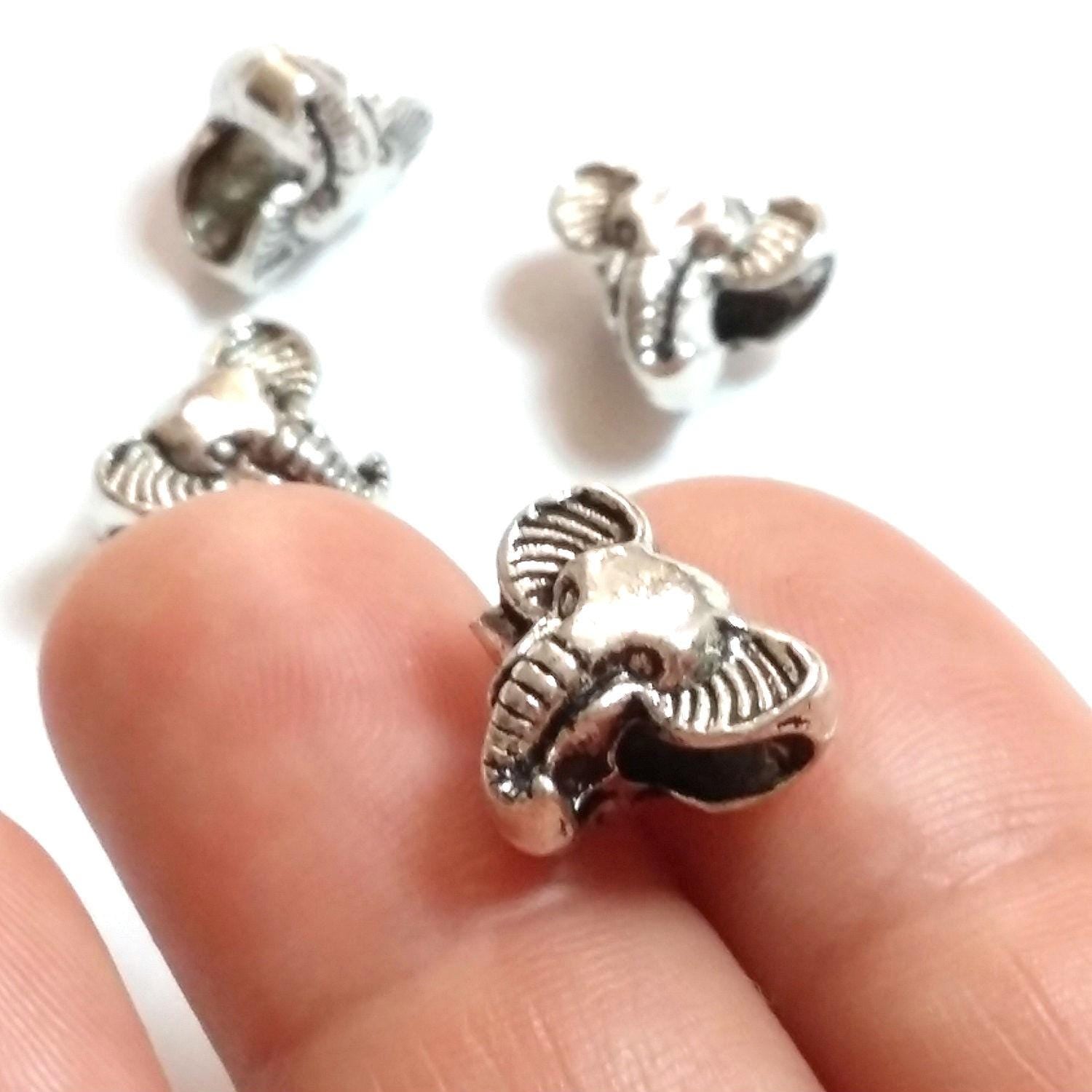 Elephant Head Antique Silver 12x10mm - 5pcs