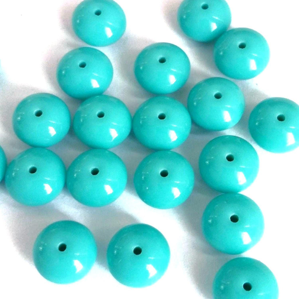 Opaque Turquoise Rondelle Czech Glass 9x6mm - 10pcs