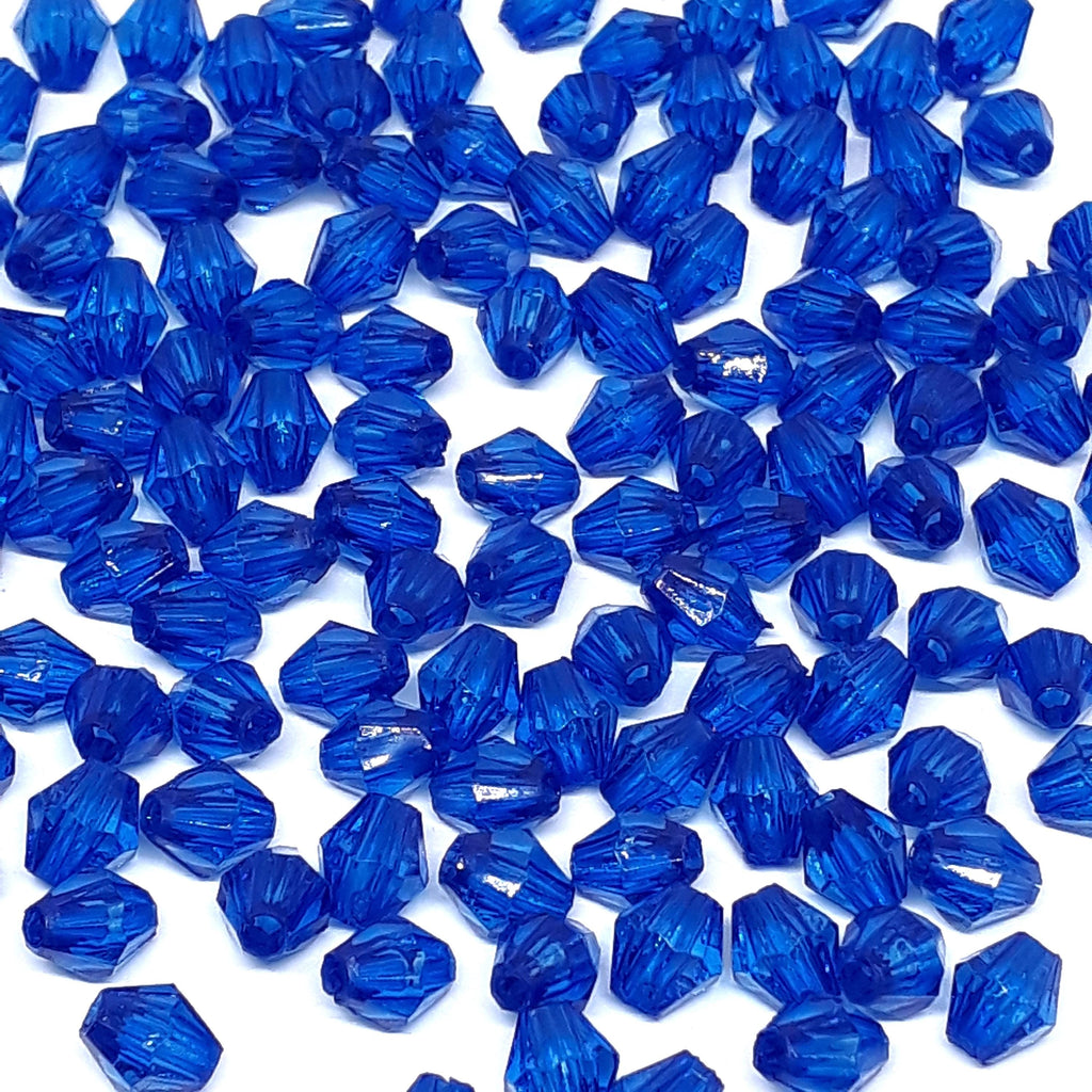 Dark Blue Acrylic Faceted Bicone 6x5mm 30g