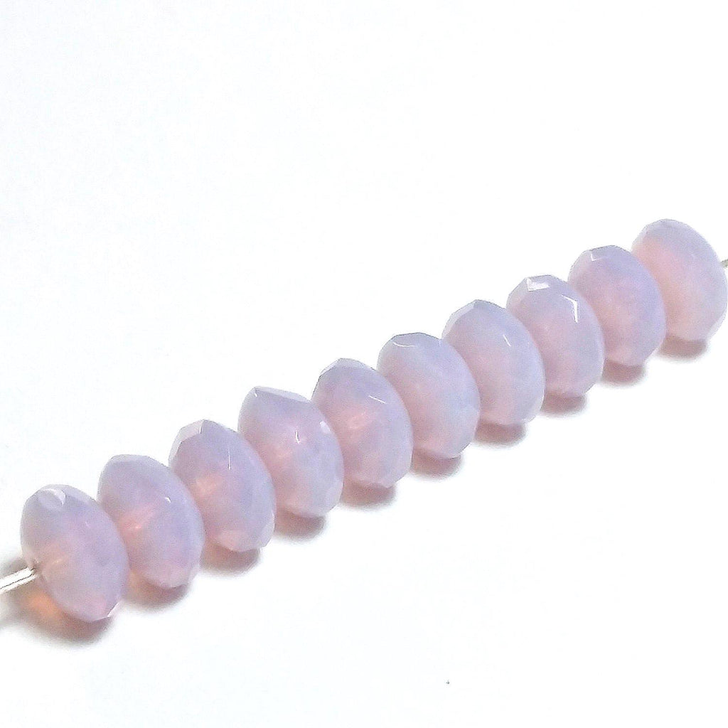 Pale Pink Faceted Czech Glass Rondelle 7x4mm - 20pcs