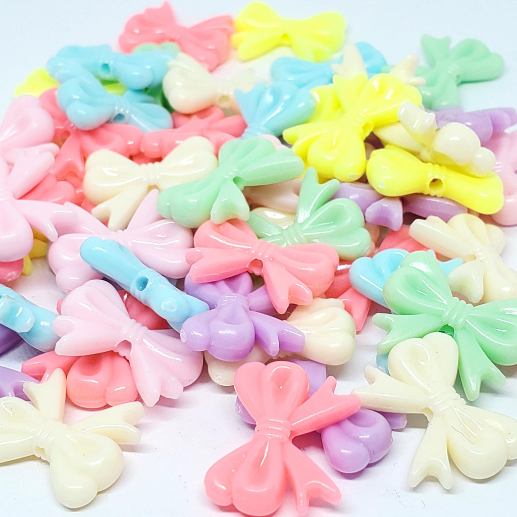 Acrylic Bow Mixed Colour 18x14mm - 50pcs