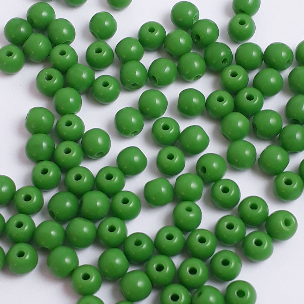 Opaque Shamrock Green Czech Glass Round 3mm - 120pcs