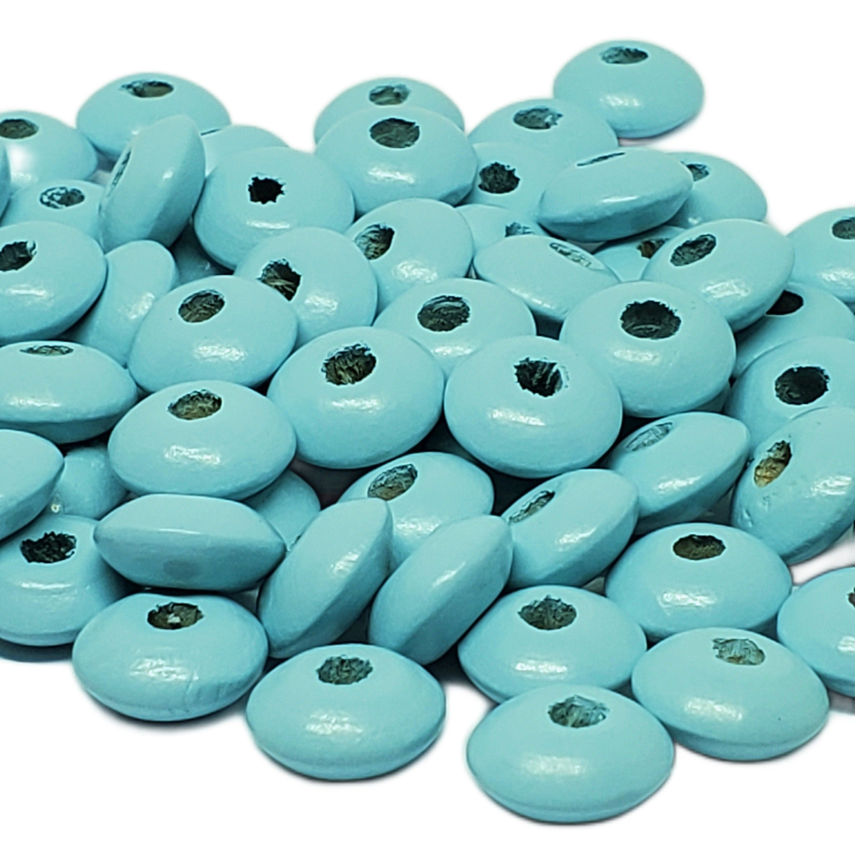 Spearmint Wooden Rondelle 12mm - 50pcs