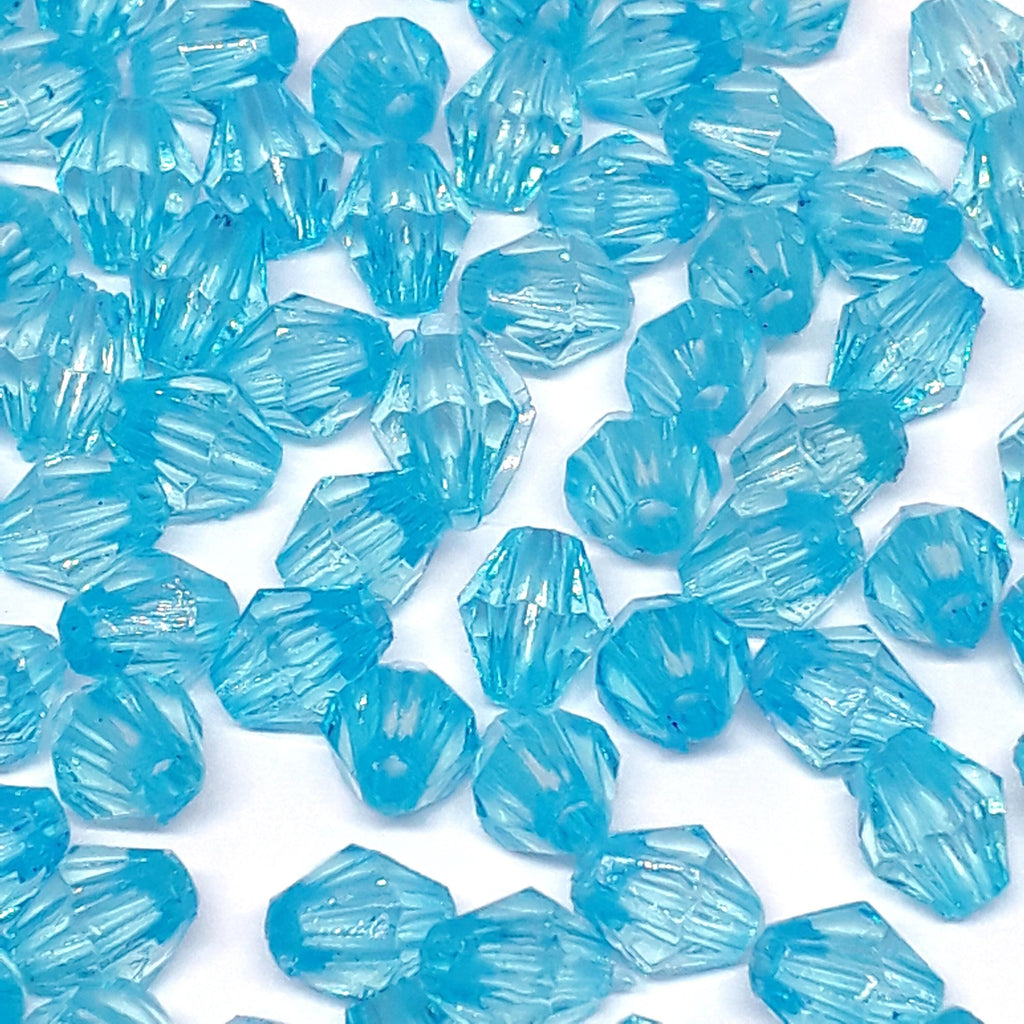 Light Blue Acrylic Faceted Bicone 6x5mm 30g