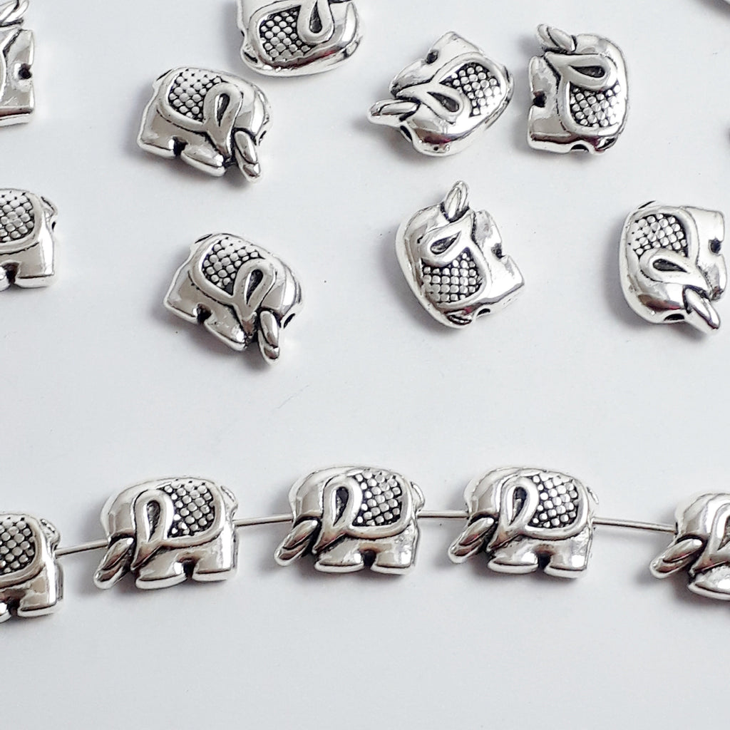 Elephant Antique Silver 12x9mm - 10pcs