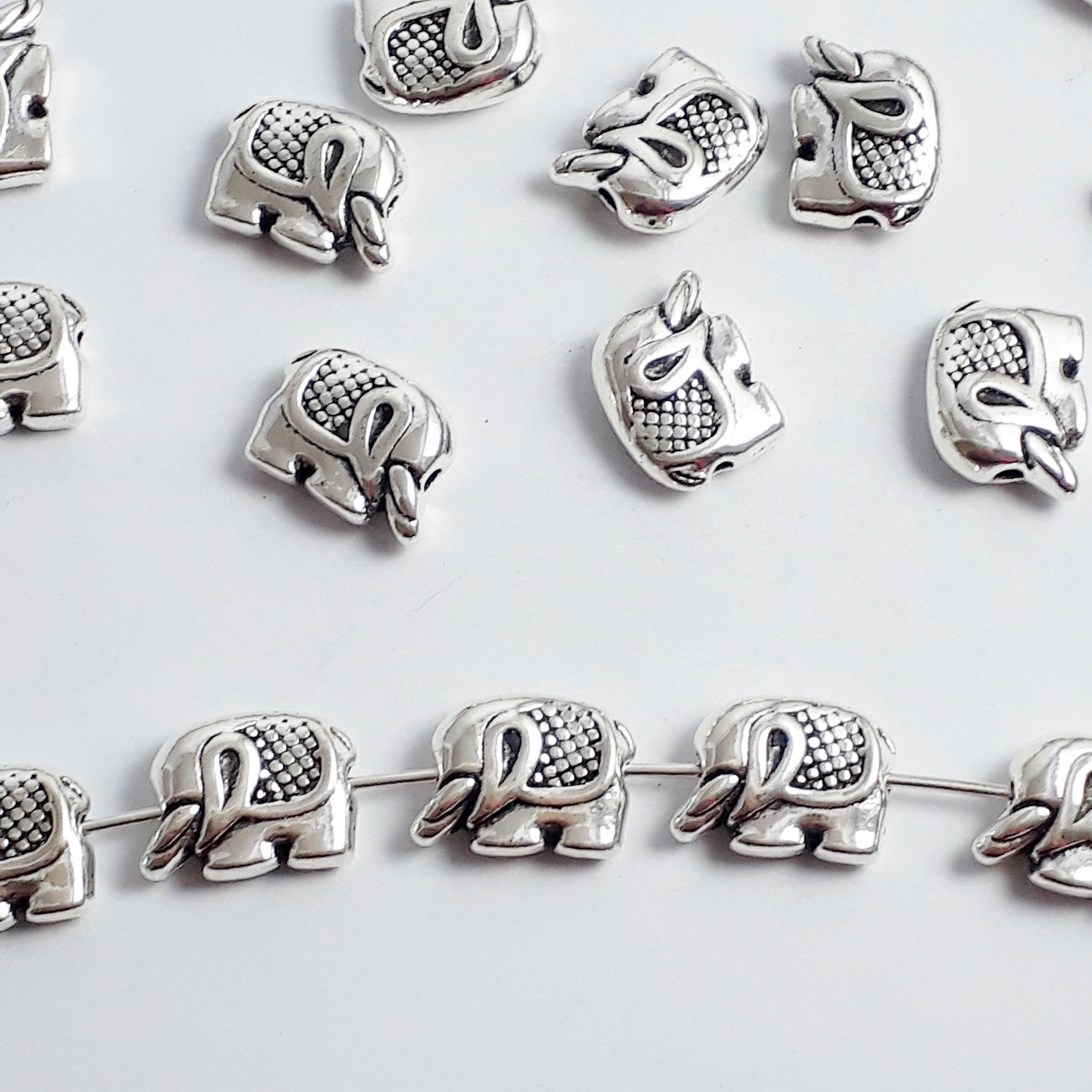 Elephant Antique Silver 12x9mm - 10pcs