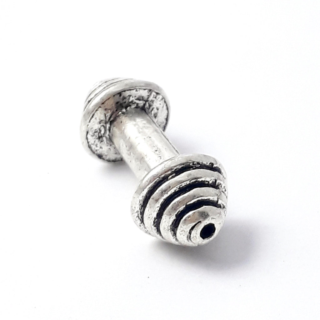 Dumbbell Antique Silver 23x9mm - 2pcs