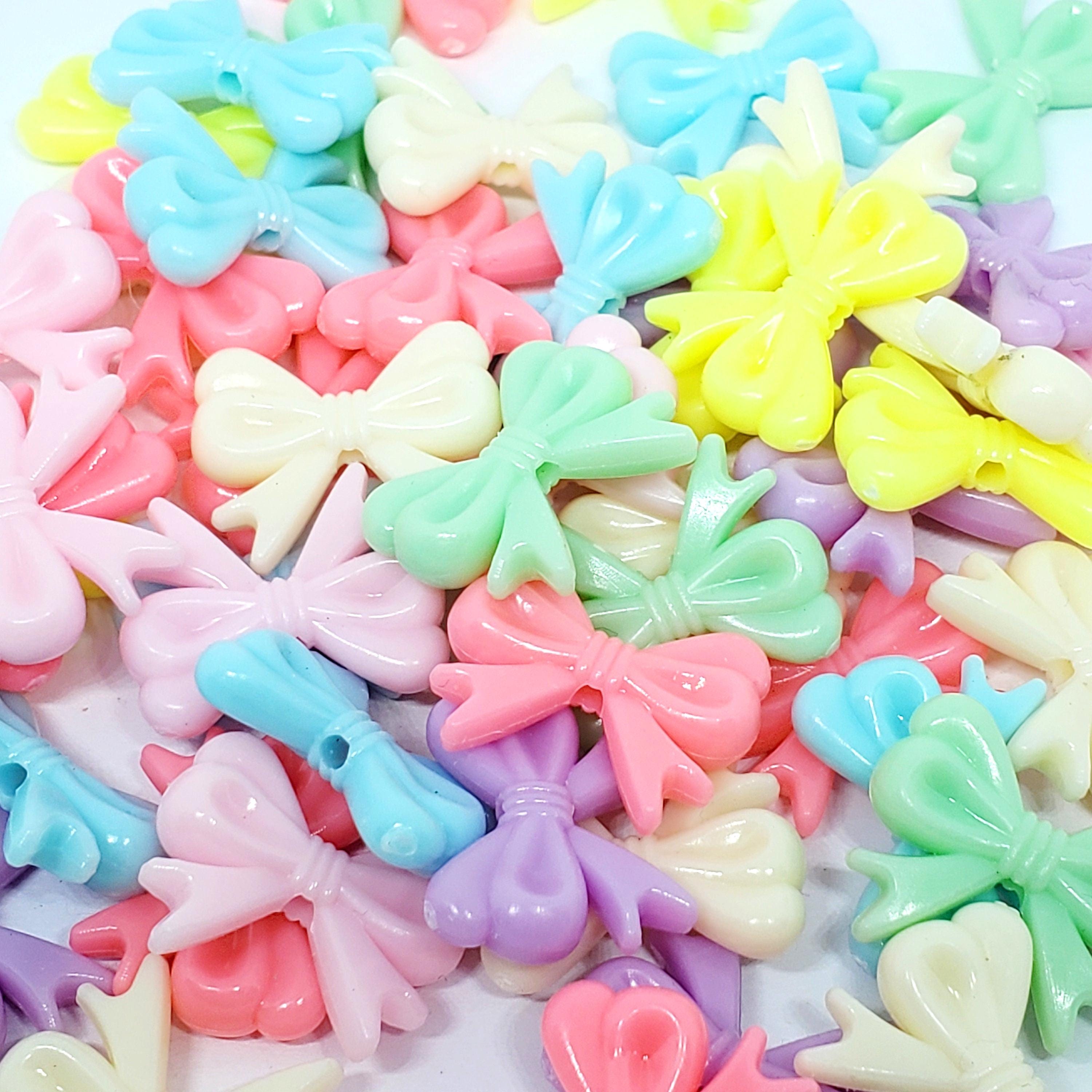 Acrylic Bow Mixed Colour 18x14mm - 50pcs
