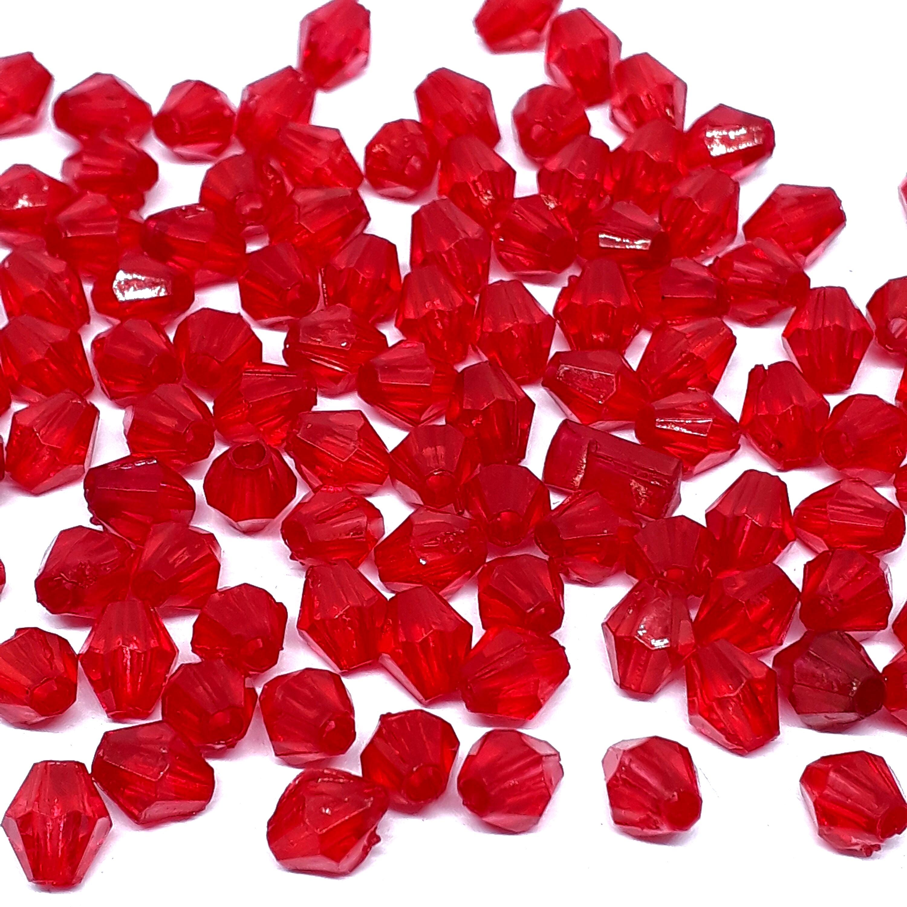 Red Acrylic Faceted Bicone 6x5mm 30g