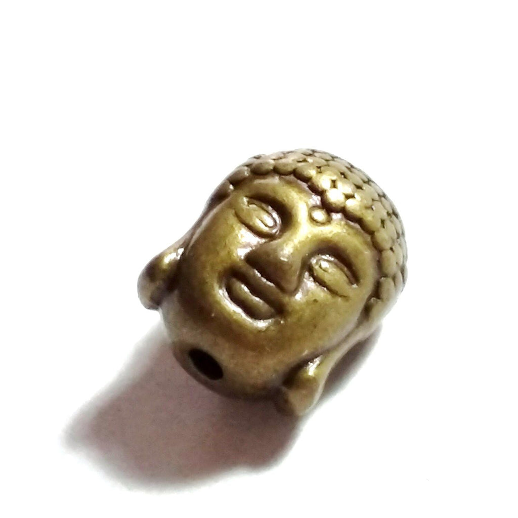 Buddha Head Antique Bronze 11x9mm - 6pcs