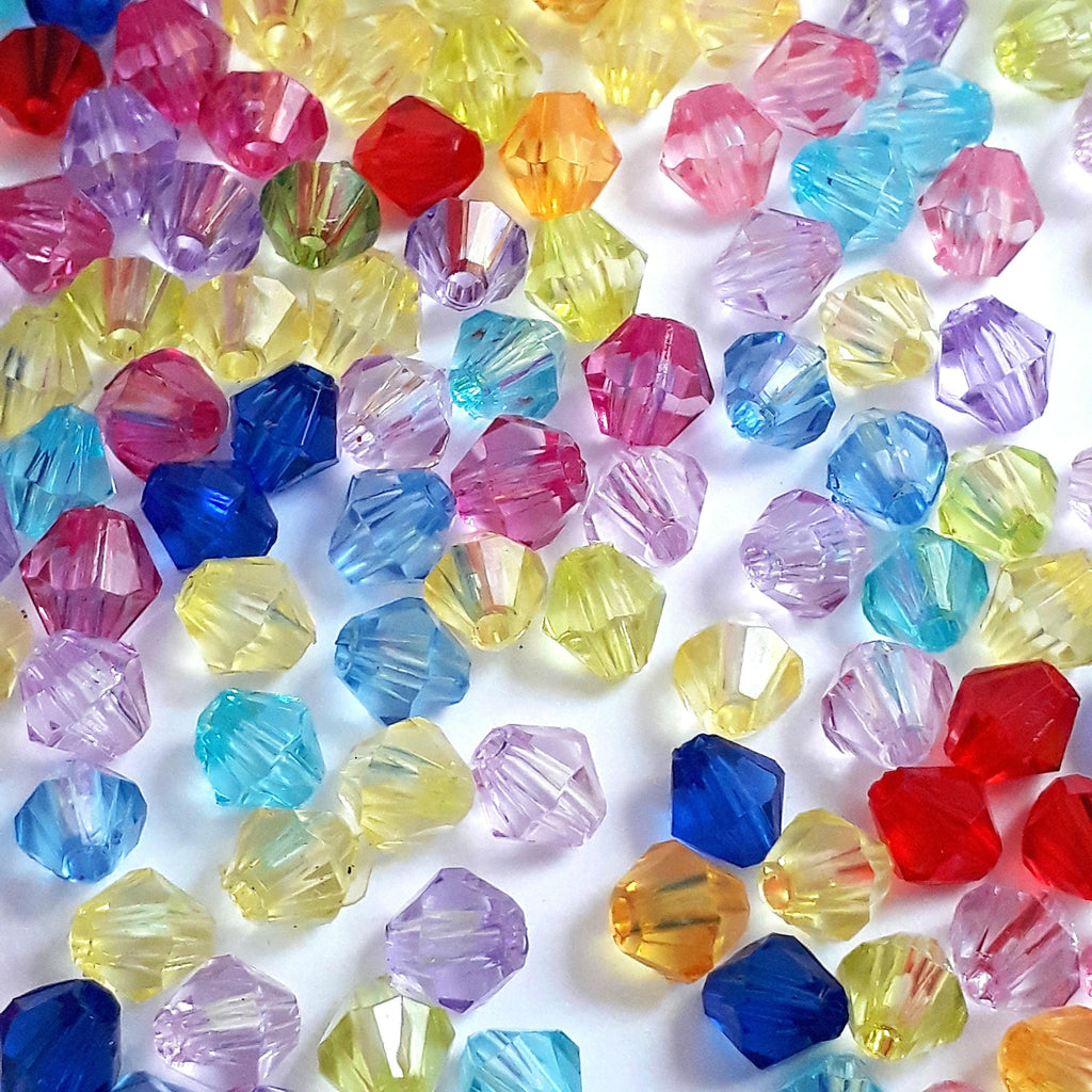 Mixed Colour Acrylic Faceted Bicone 5mm - 200pcs