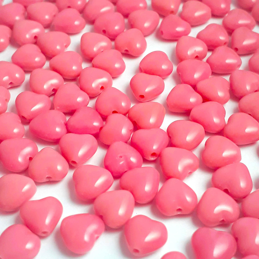 Dusty Rose Heart Opaque Czech Glass 6mm - 20pcs