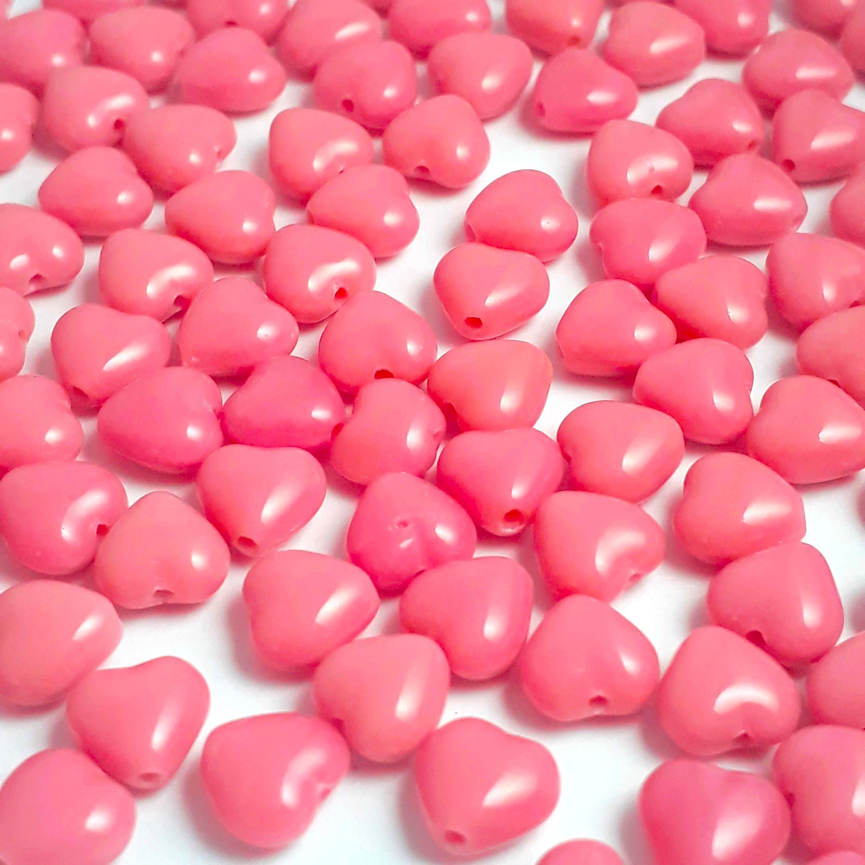 Dusty Rose Heart Opaque Czech Glass 6mm - 20pcs