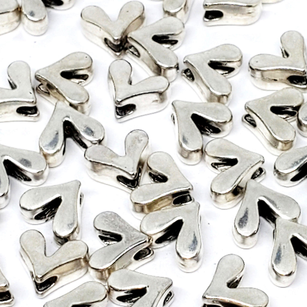 Small Heart Antique Silver 8x7mm - 25pcs