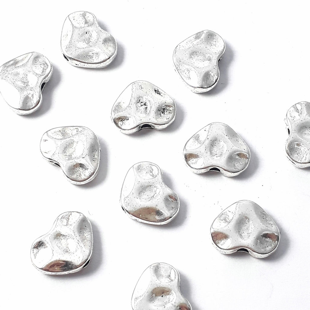 Metal Heart Antique Silver 12x9mm - 10pcs