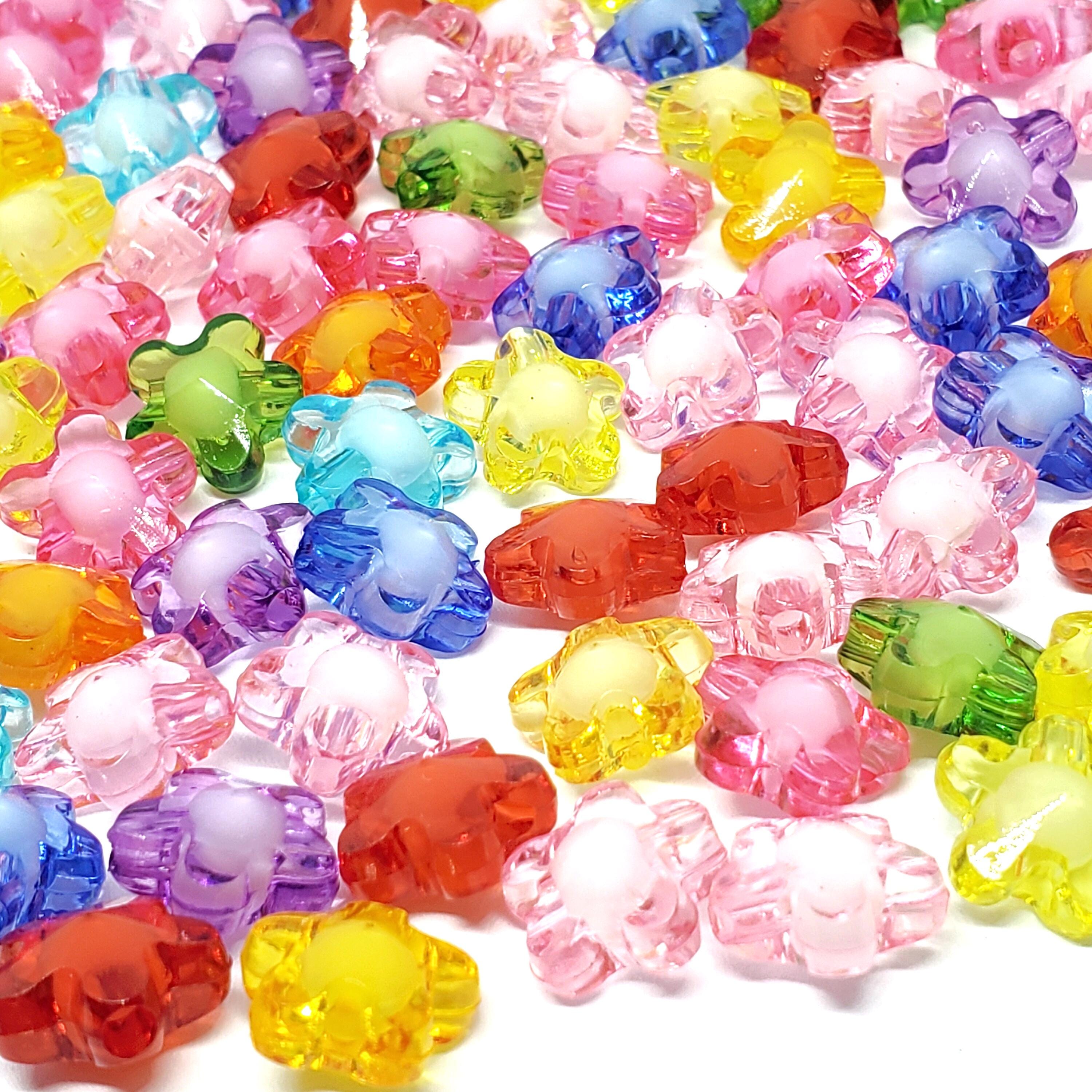 White Centre Acrylic Flower 12mm - 50pcs