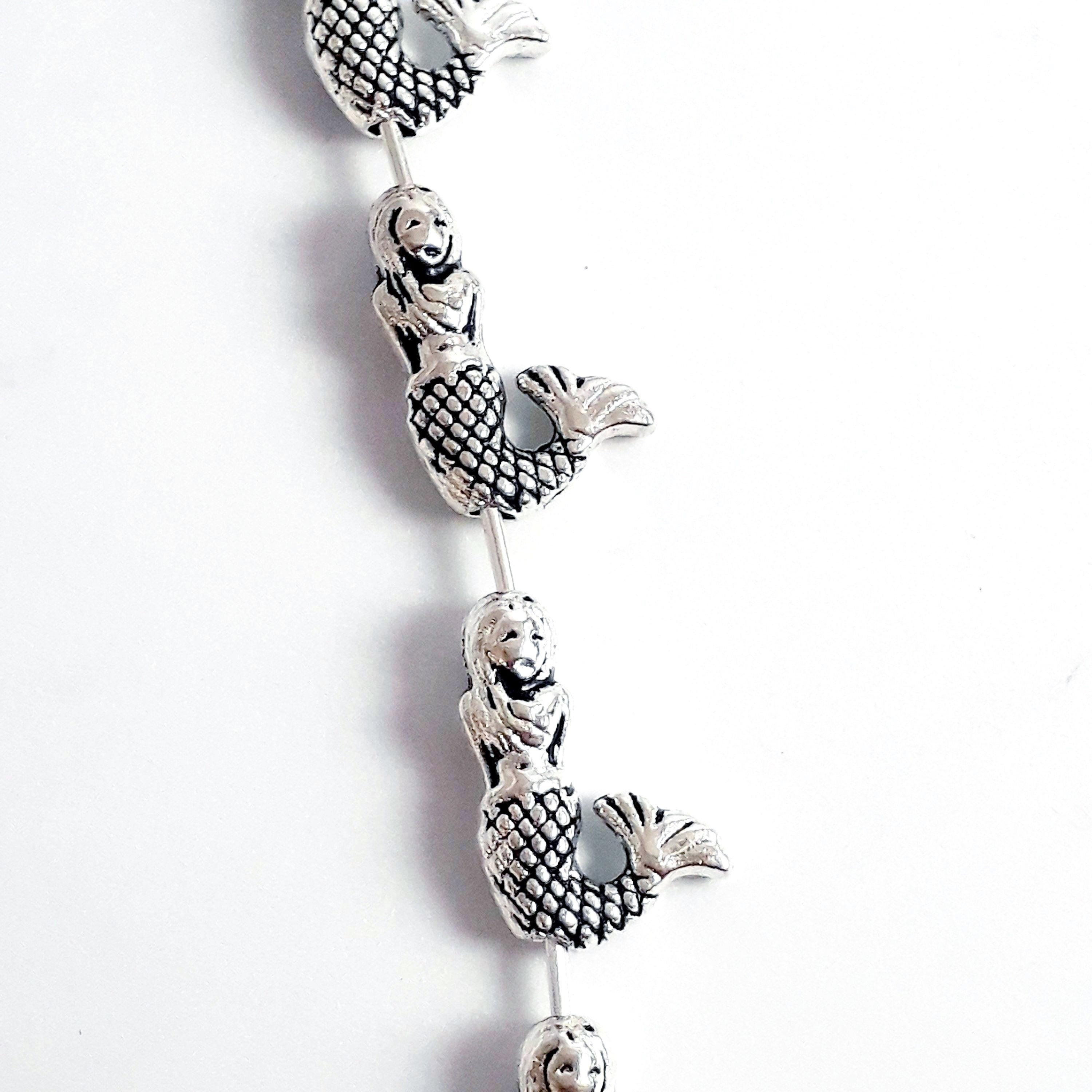 Mermaid Antique Silver 13x9mm - 20pcs