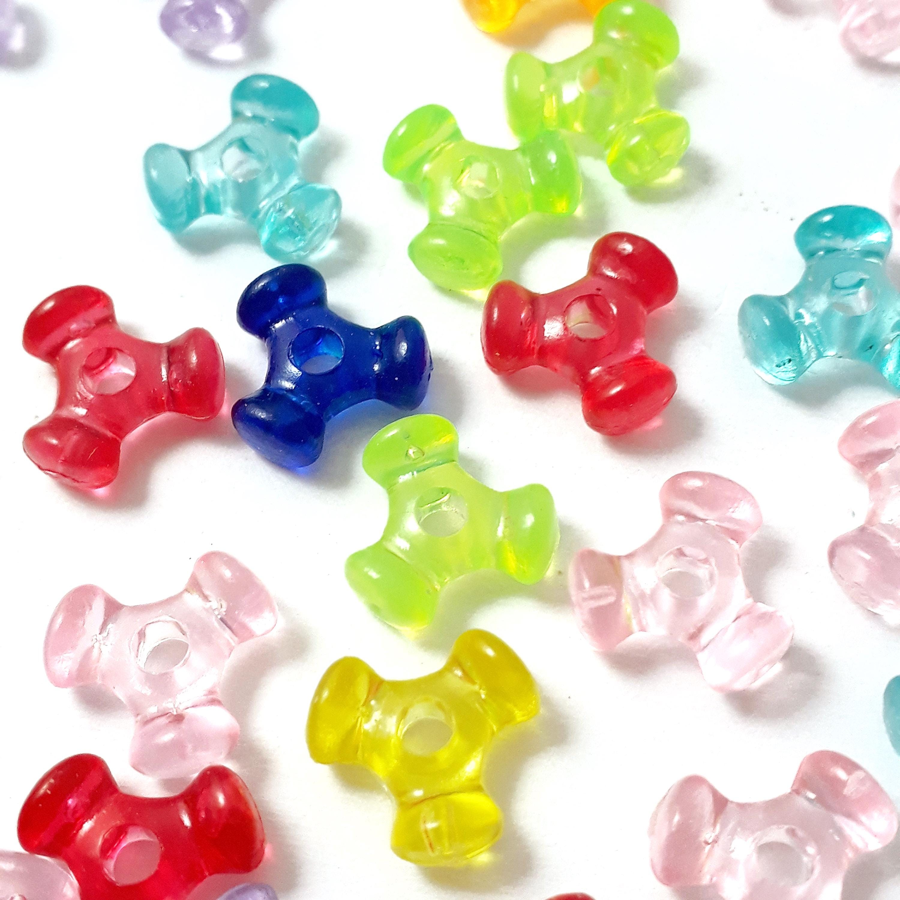 Acrylic Tri Mixed Colour 10x9mm - 200pcs