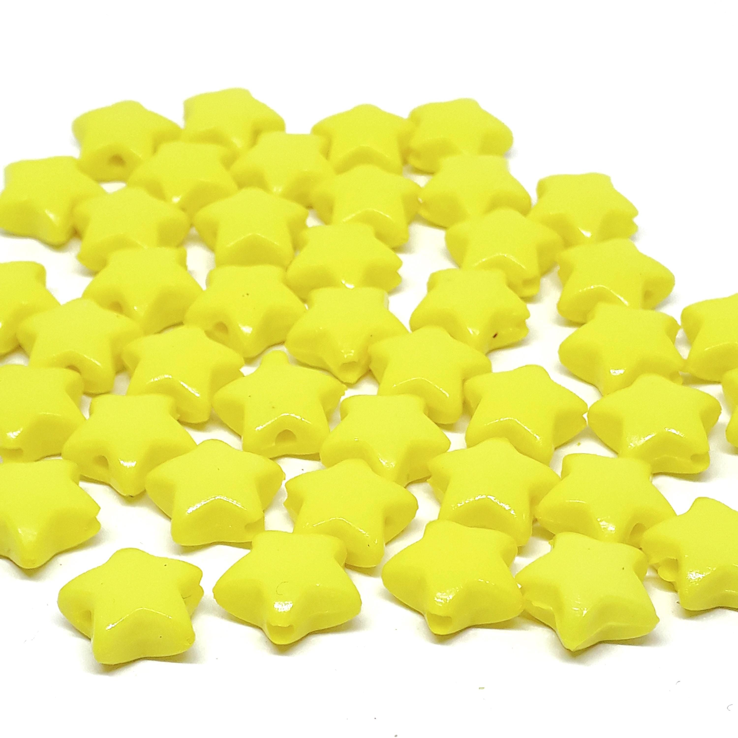 Yellow Acrylic Star 11-12mm - 100pcs