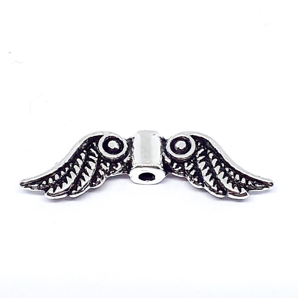 Angel Wing Antique Silver 23x7mm - 10pcs