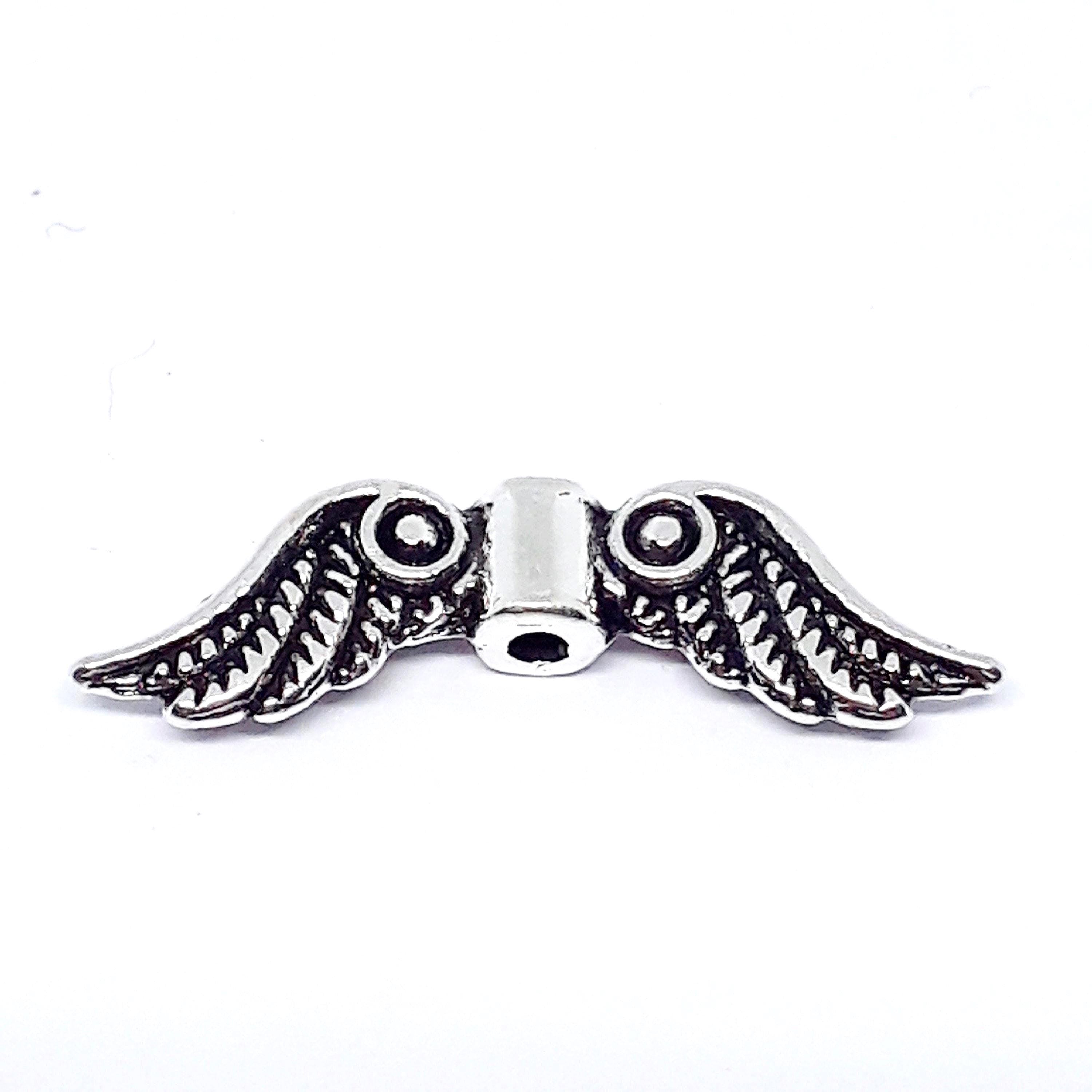 Angel Wing Antique Silver 23x7mm - 10pcs