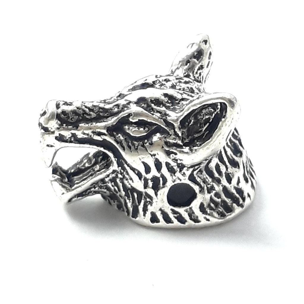 Wolf Antique Silver 17x11mm - 2pcs
