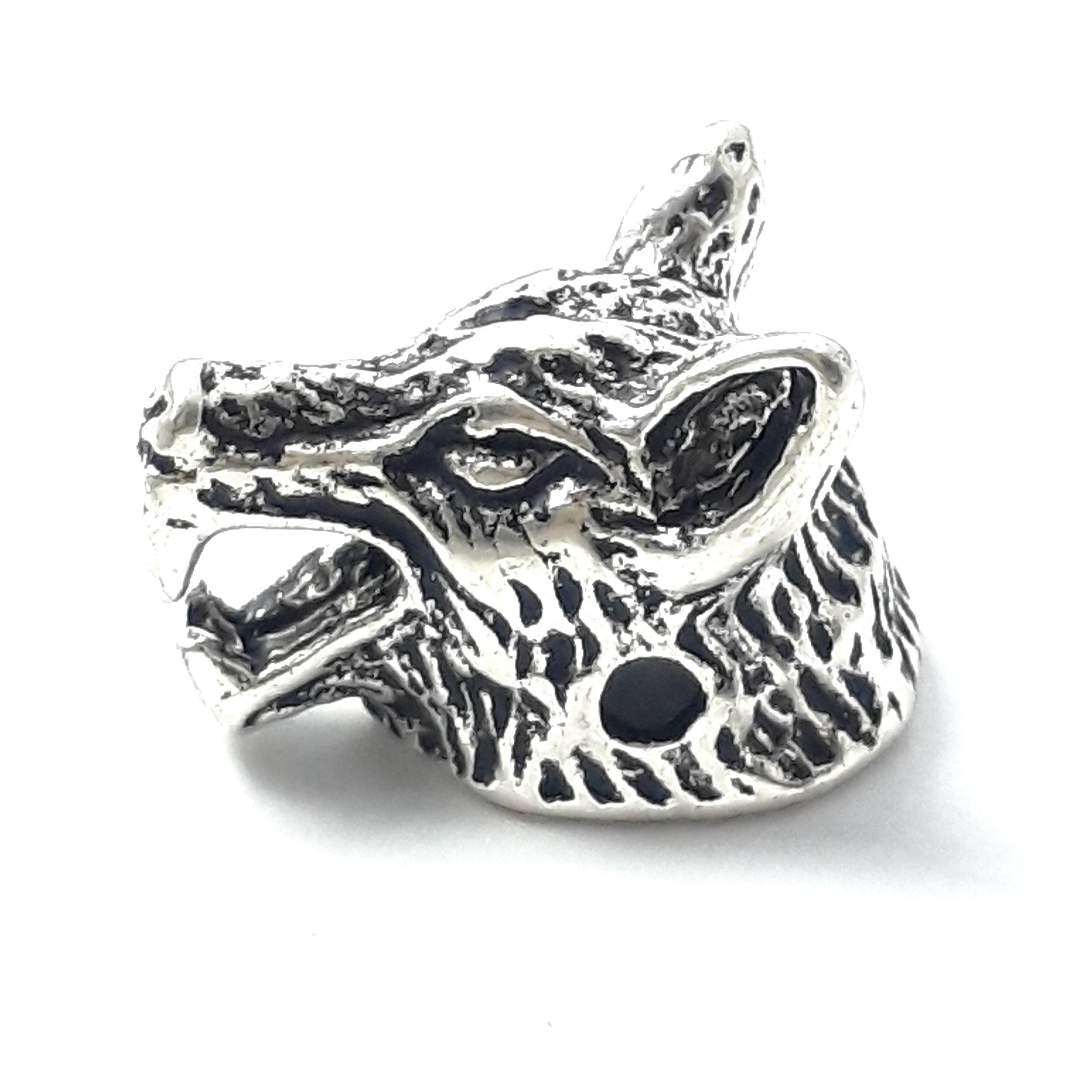 Wolf Antique Silver 17x11mm - 2pcs