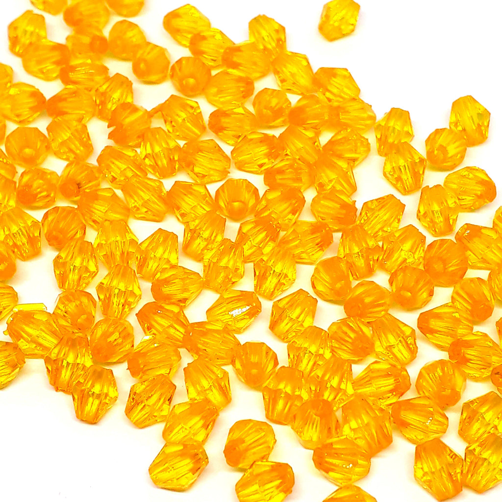 Light Orange Acrylic Faceted Bicone 6x5mm - 30g