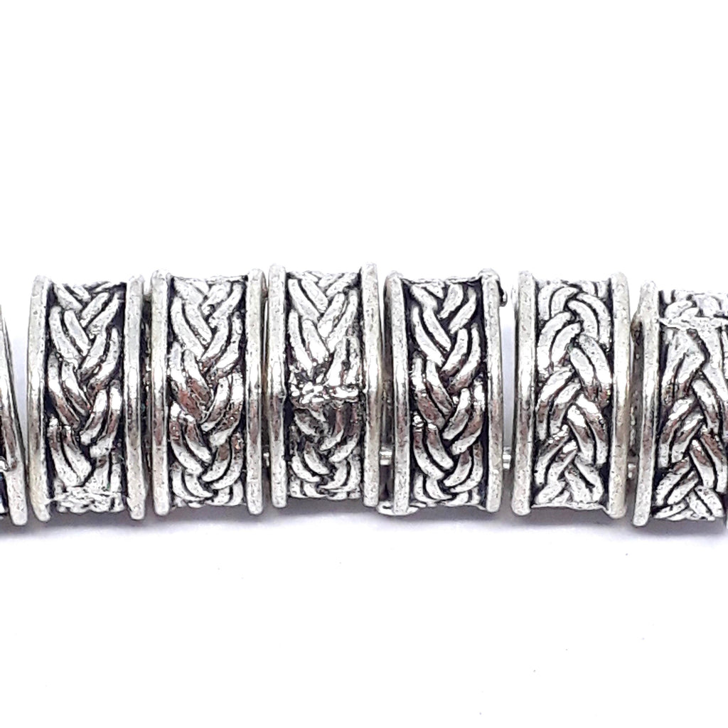 Large Hole Rope Ring Antique Silver 9x4mm - 20pcs