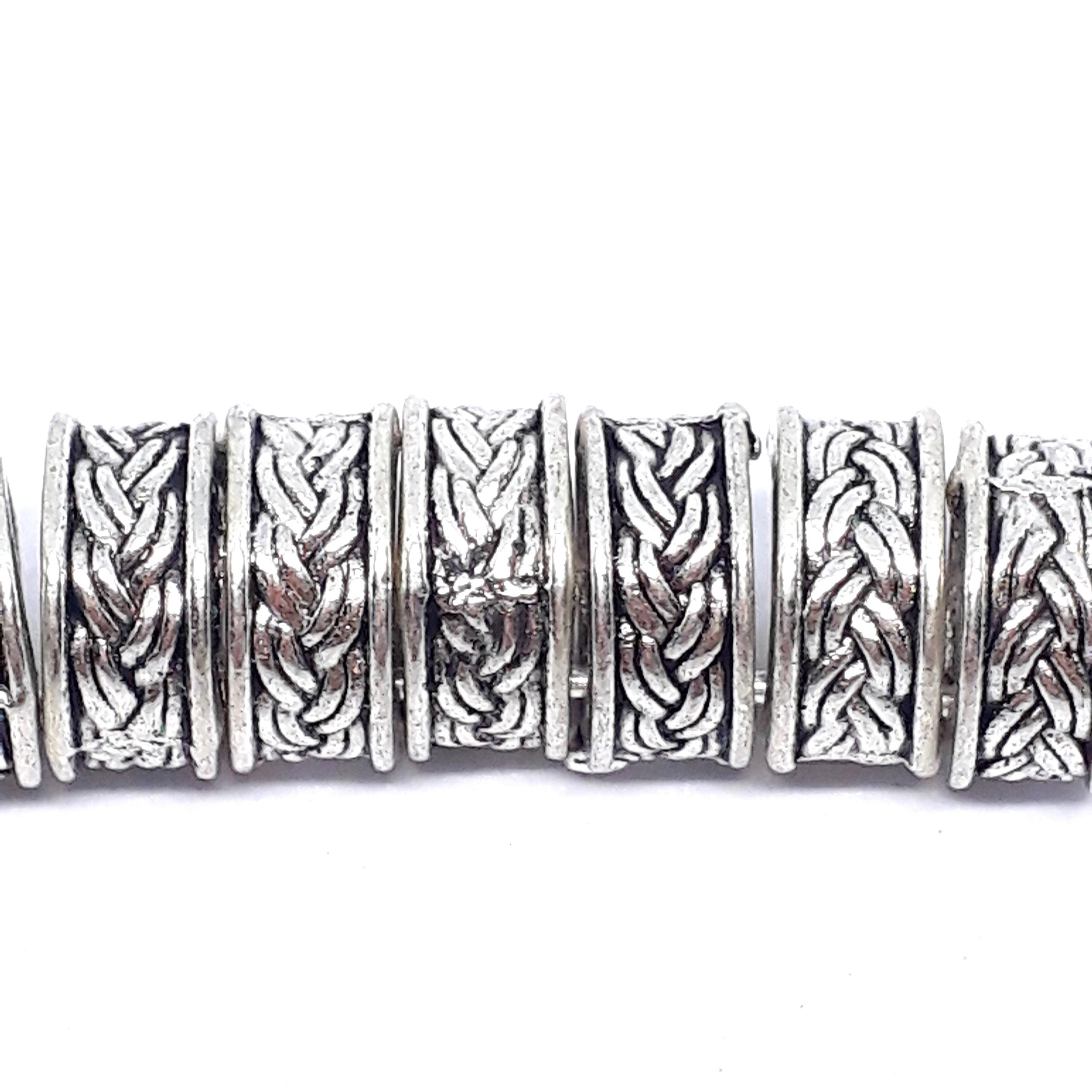 Large Hole Rope Ring Antique Silver 9x4mm - 20pcs