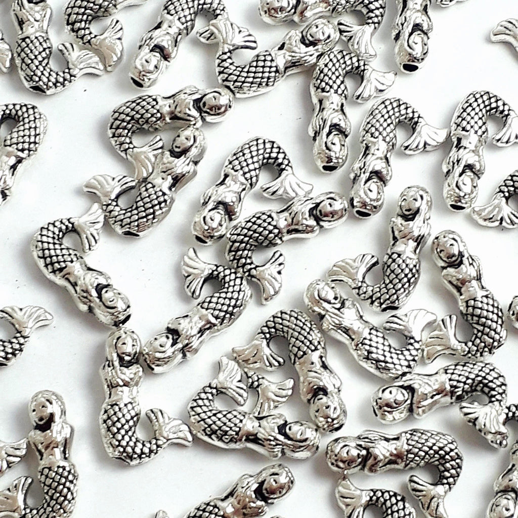 Mermaid Antique Silver 13x9mm - 20pcs